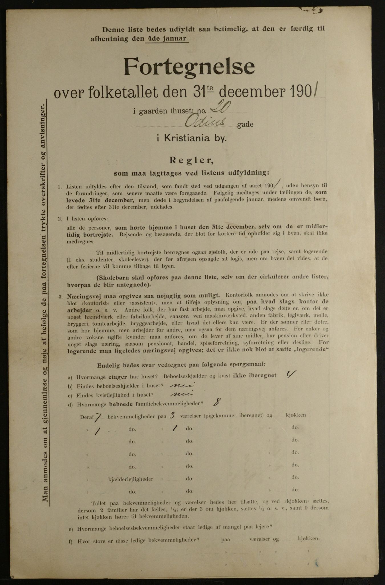 OBA, Municipal Census 1901 for Kristiania, 1901, p. 11495