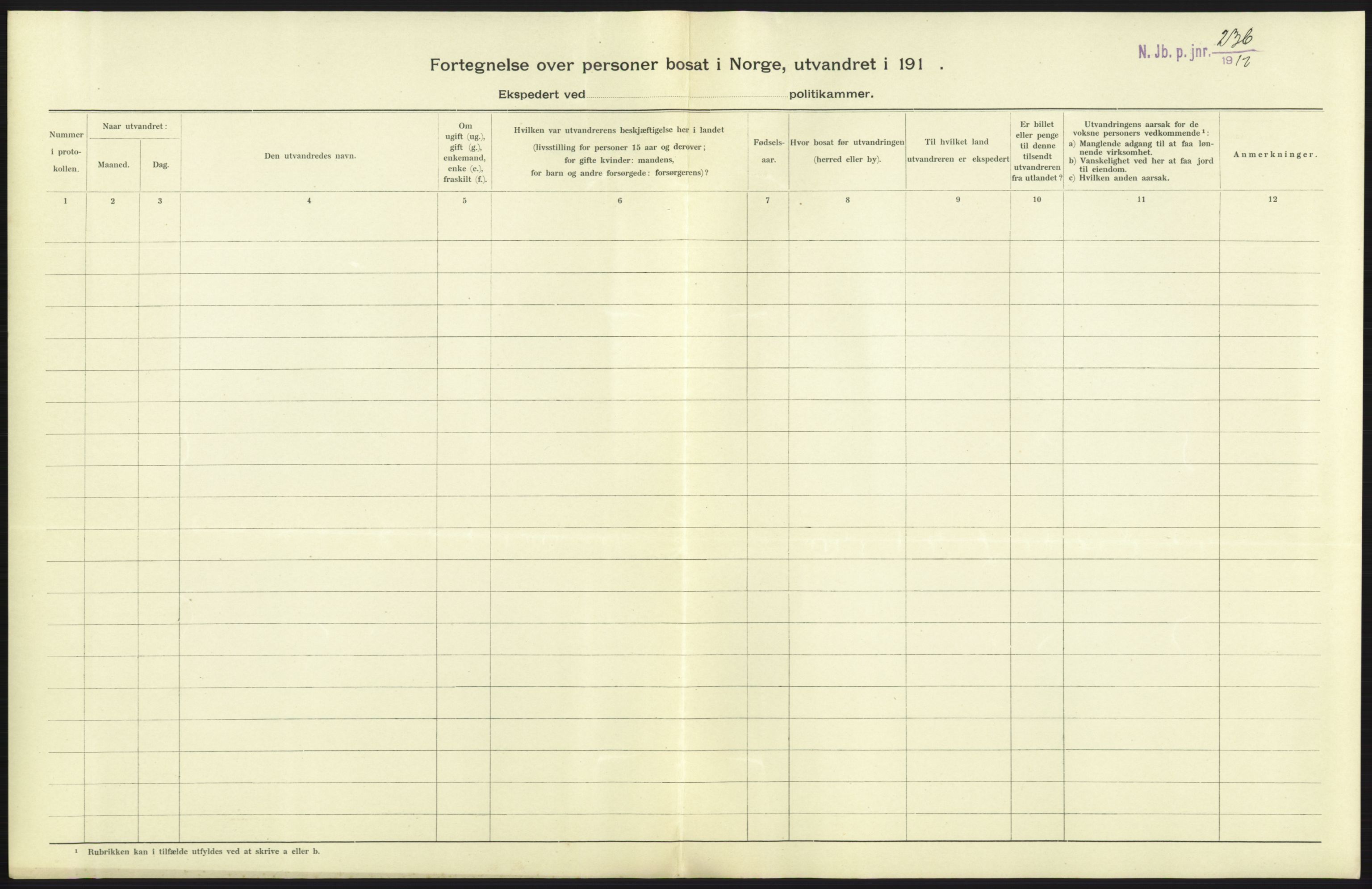 Nord-Jarlsberg politikammer, AV/SAKO-A-739/I/Ia/Iab/L0001: Emigrantprotokoll, 1912-1918, p. 125