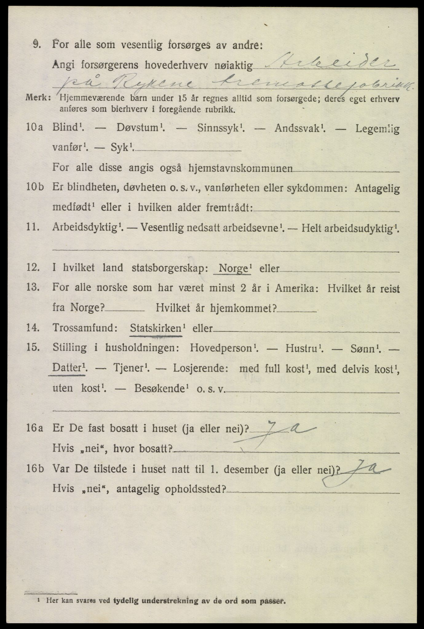 SAK, 1920 census for Øyestad, 1920, p. 4183