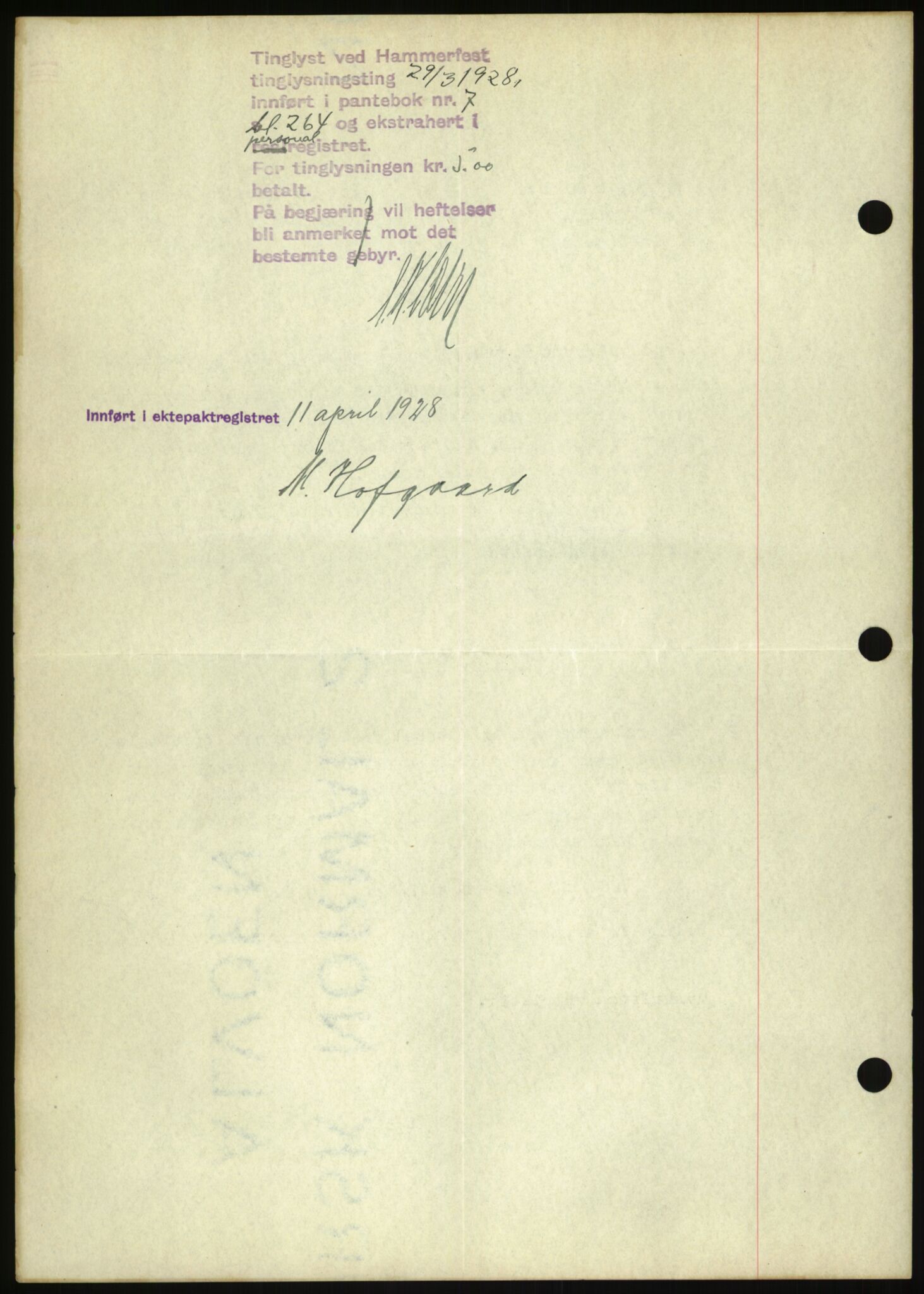 Oslo byskriverembete, AV/SAO-A-10227/2/G/Gb/L0072: Tinglyste ektepakter, Finnmark, bind 1, 1928-1950