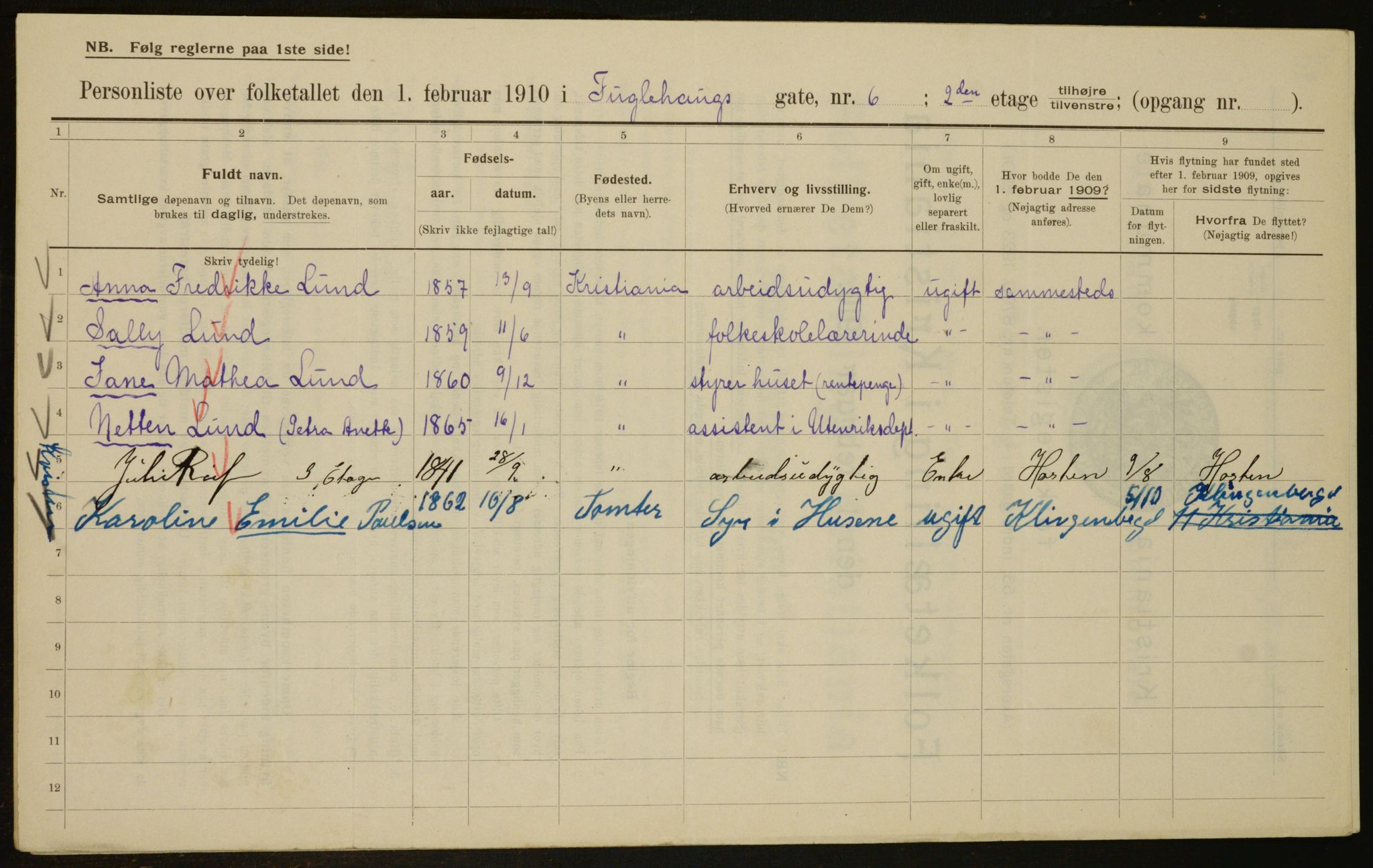 OBA, Municipal Census 1910 for Kristiania, 1910, p. 26991