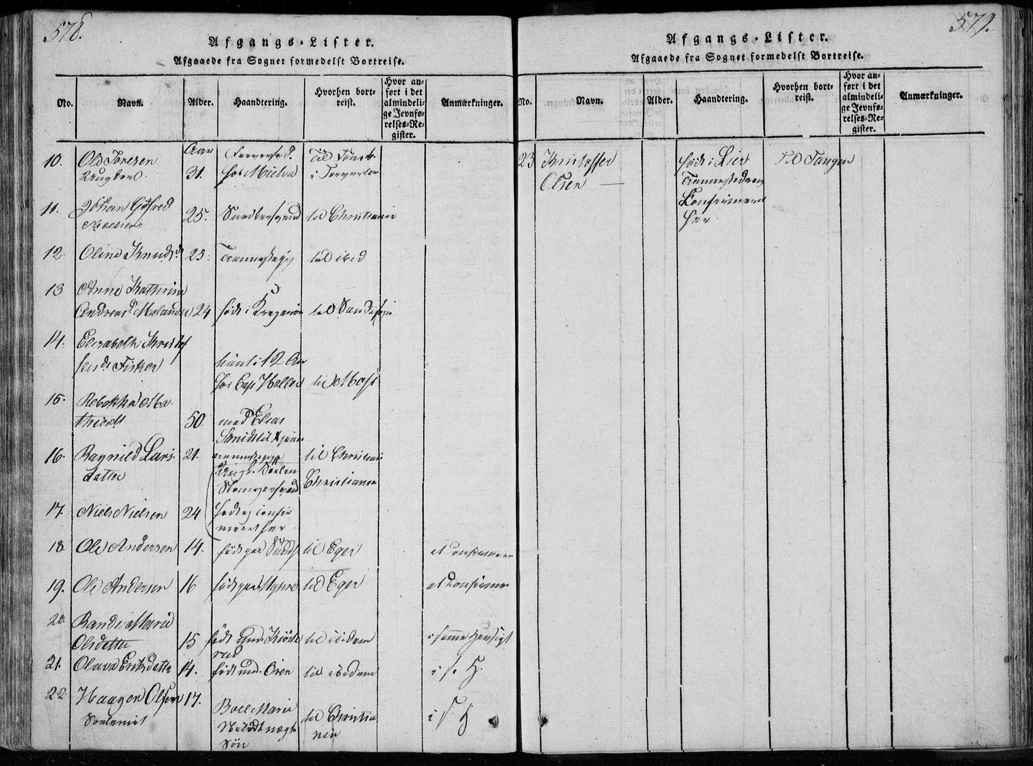 Bragernes kirkebøker, SAKO/A-6/F/Fa/L0007: Parish register (official) no. I 7, 1815-1829, p. 578-579
