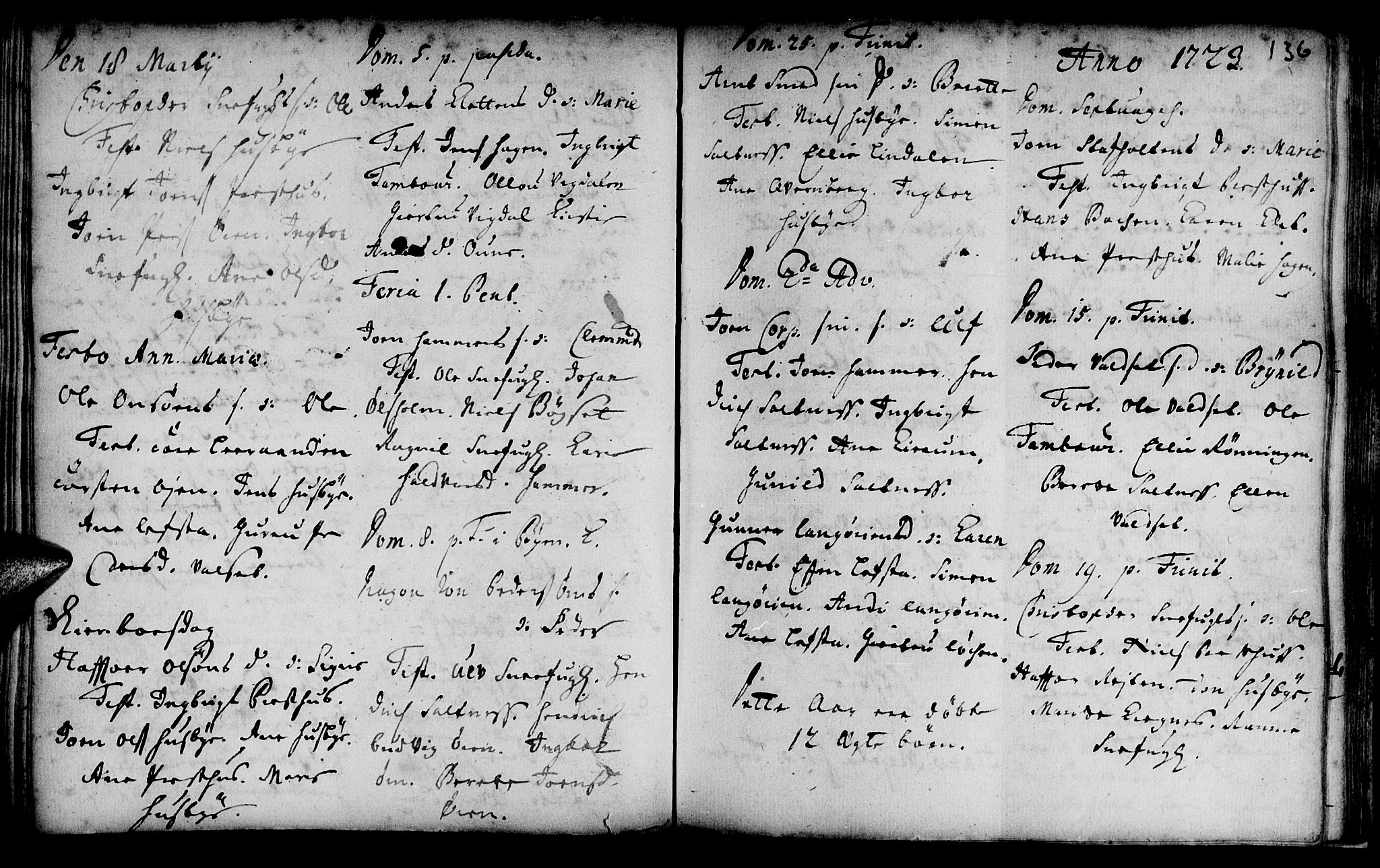 Ministerialprotokoller, klokkerbøker og fødselsregistre - Sør-Trøndelag, SAT/A-1456/666/L0783: Parish register (official) no. 666A01, 1702-1753, p. 136