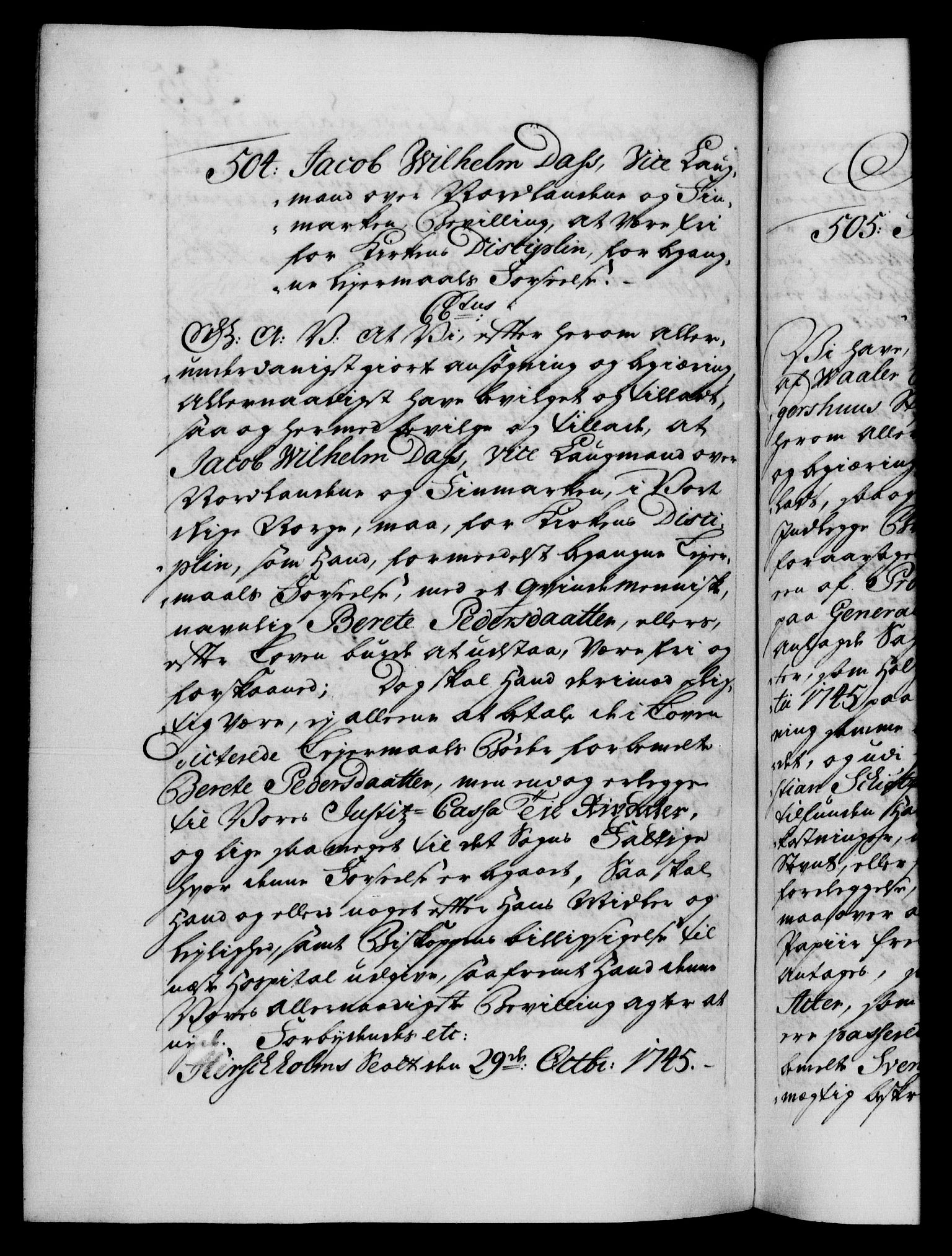 Danske Kanselli 1572-1799, AV/RA-EA-3023/F/Fc/Fca/Fcaa/L0034: Norske registre, 1745-1746, p. 305b