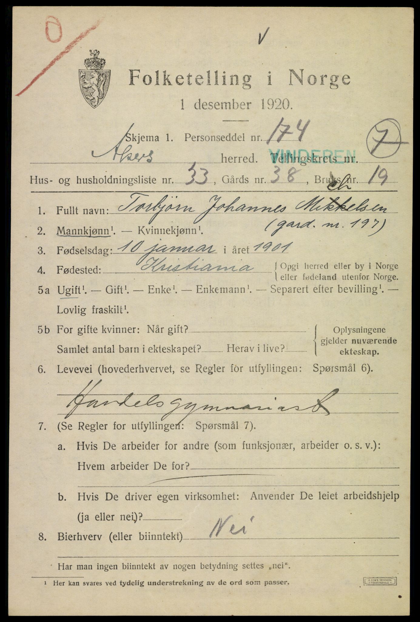 SAO, 1920 census for Aker, 1920, p. 42380