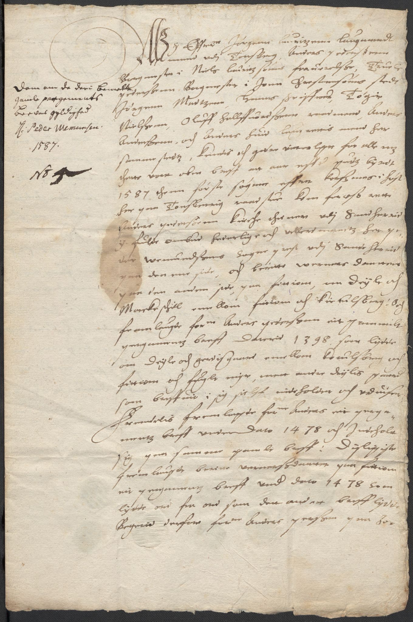 Riksarkivets diplomsamling, AV/RA-EA-5965/F02/L0088: Dokumenter, 1586-1587, p. 120