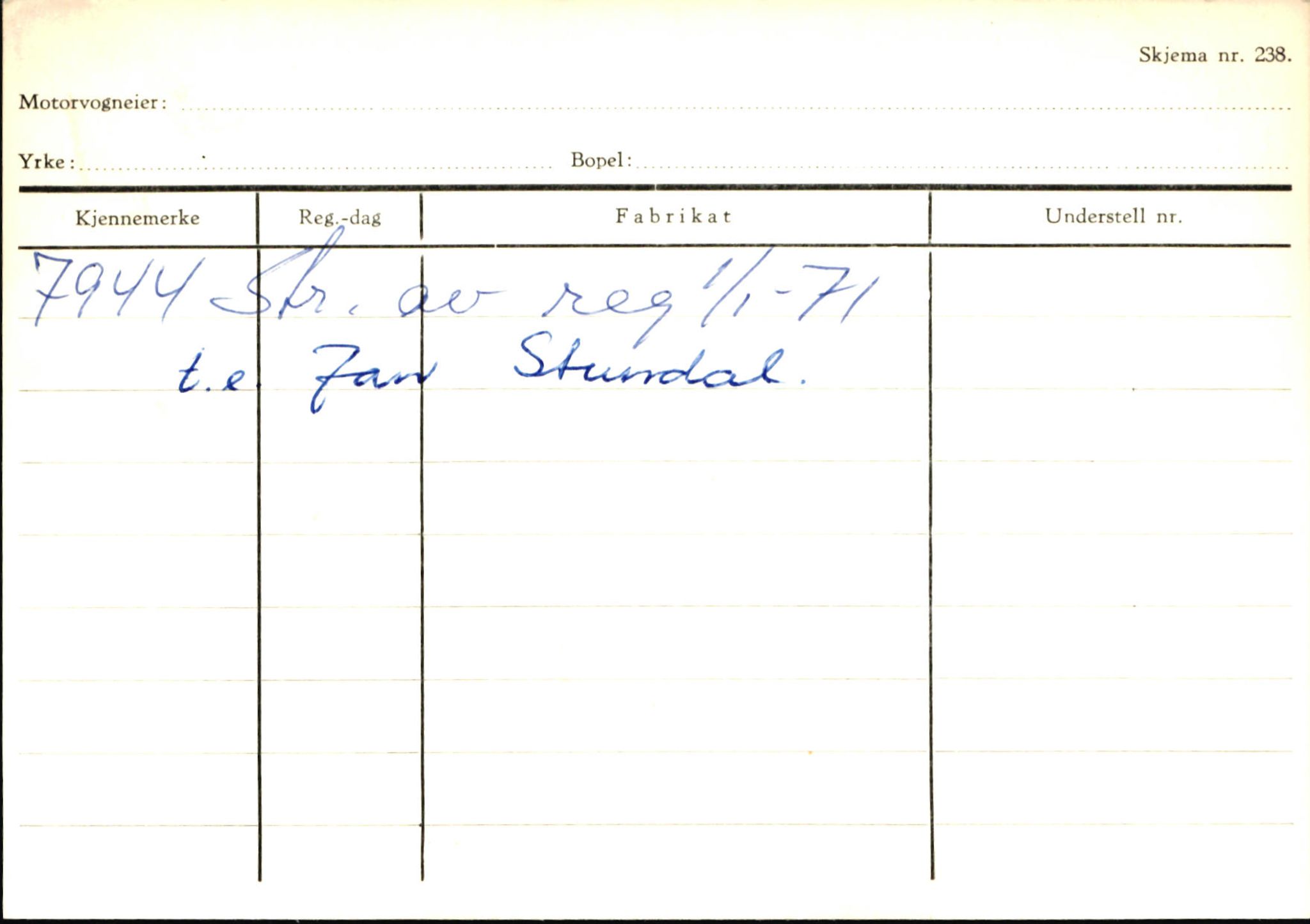 Statens vegvesen, Sogn og Fjordane vegkontor, SAB/A-5301/4/F/L0145: Registerkort Vågsøy S-Å. Årdal I-P, 1945-1975, p. 265