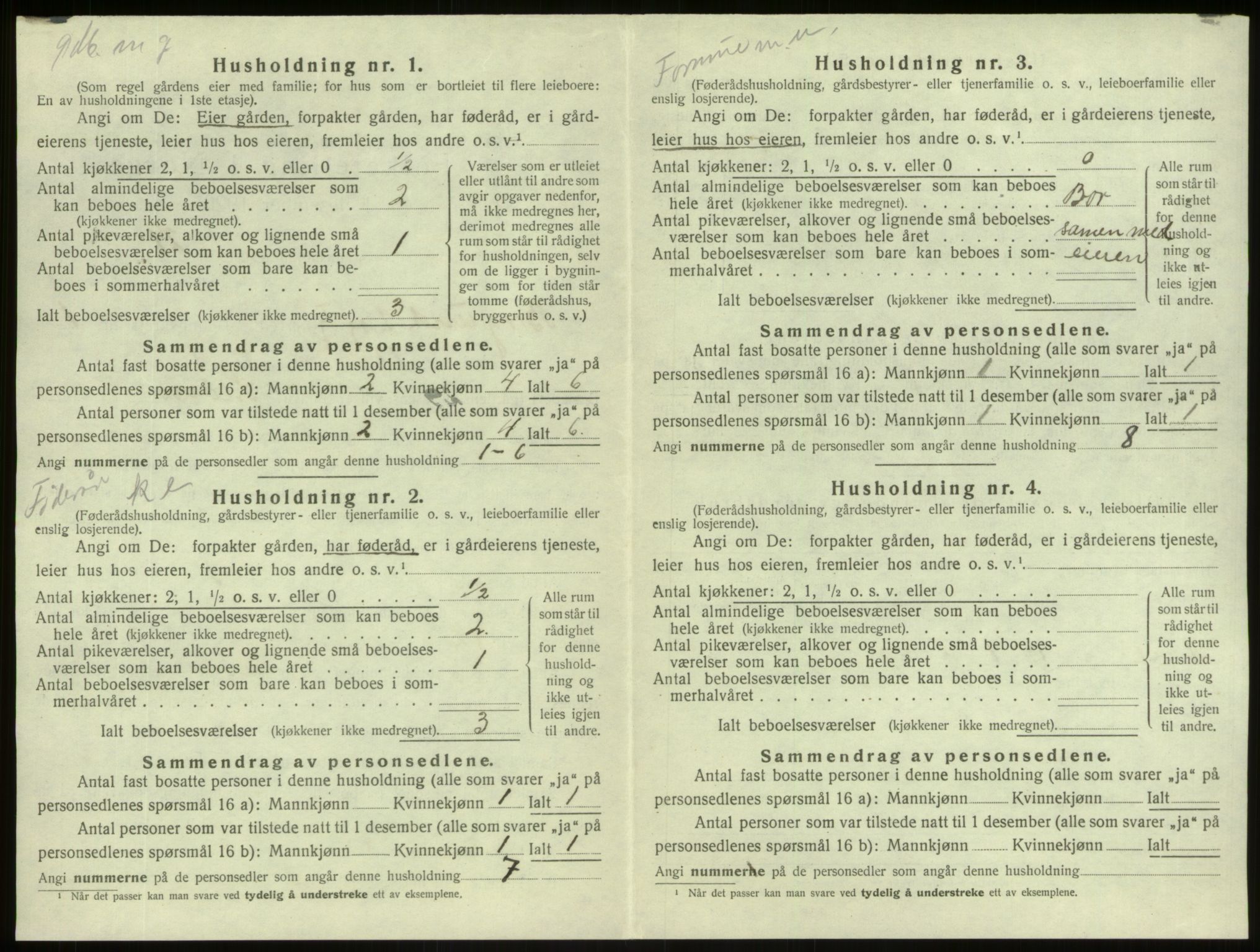 SAB, 1920 census for Borgund, 1920, p. 75