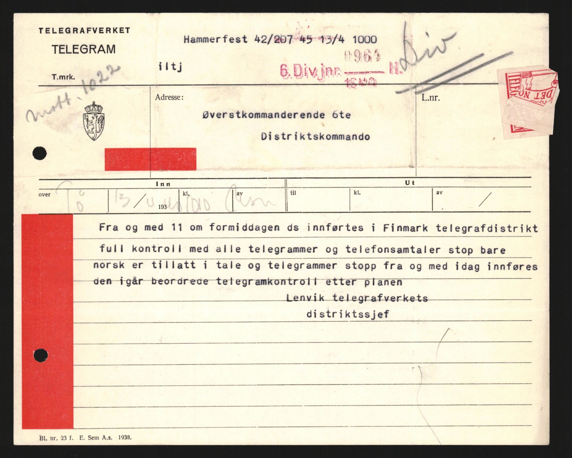 Forsvaret, Forsvarets krigshistoriske avdeling, AV/RA-RAFA-2017/Y/Yb/L0121: II-C-11-600  -  6. Divisjon med avdelinger, 1939-1940, p. 667