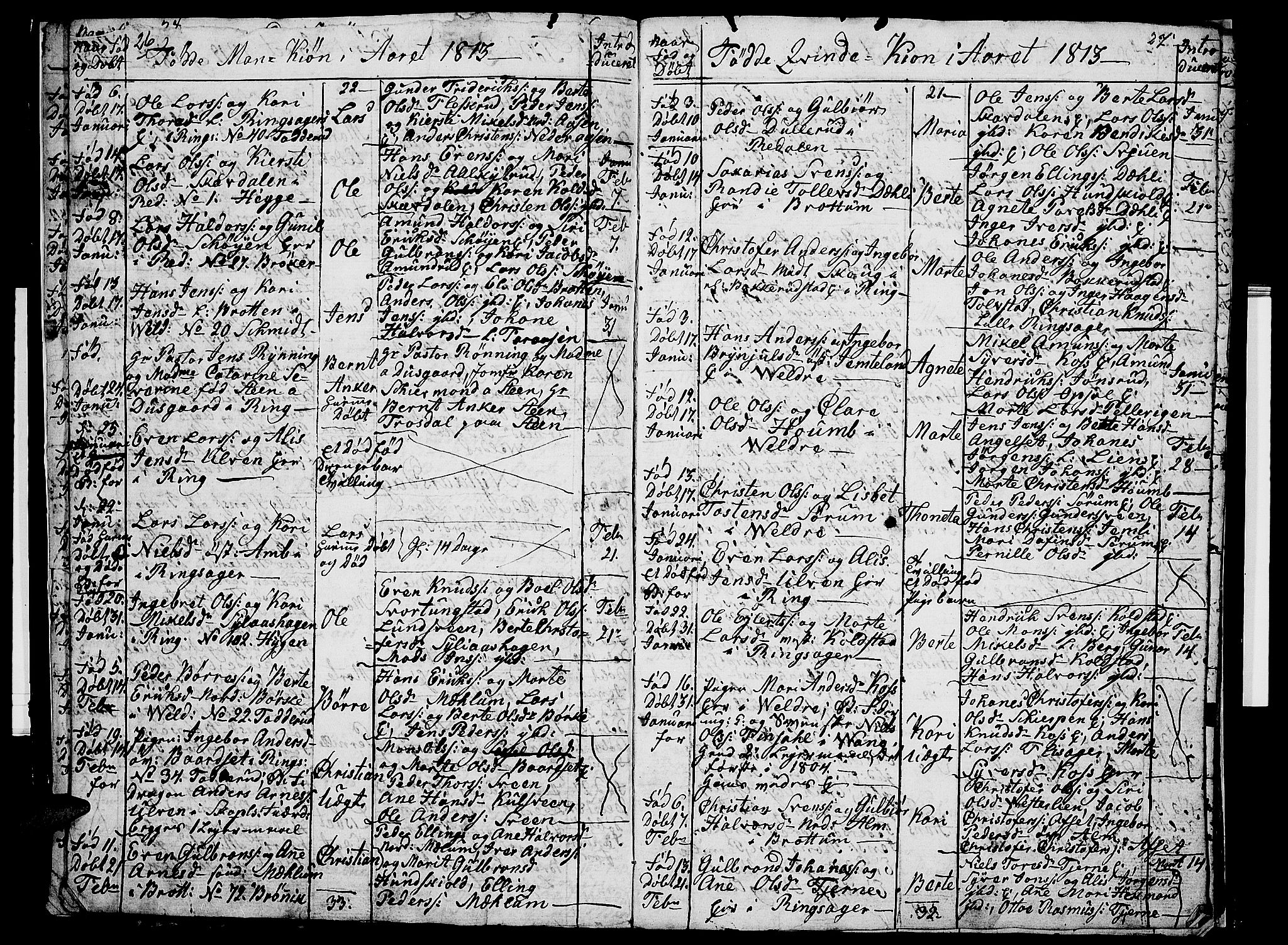 Ringsaker prestekontor, AV/SAH-PREST-014/I/Ia/L0005/0009: Parish register draft no. 5.9, 1811-1814, p. 26-27