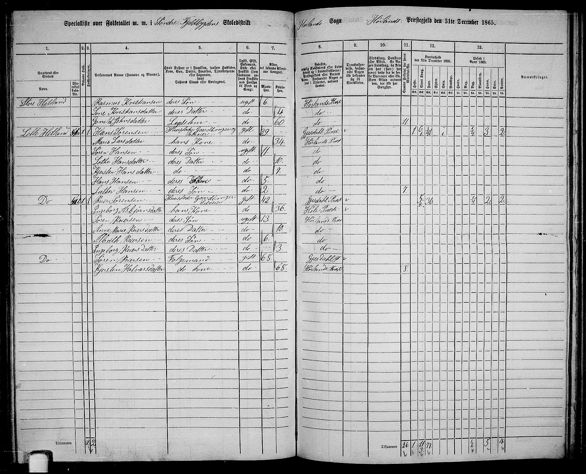 RA, 1865 census for Høyland, 1865, p. 115