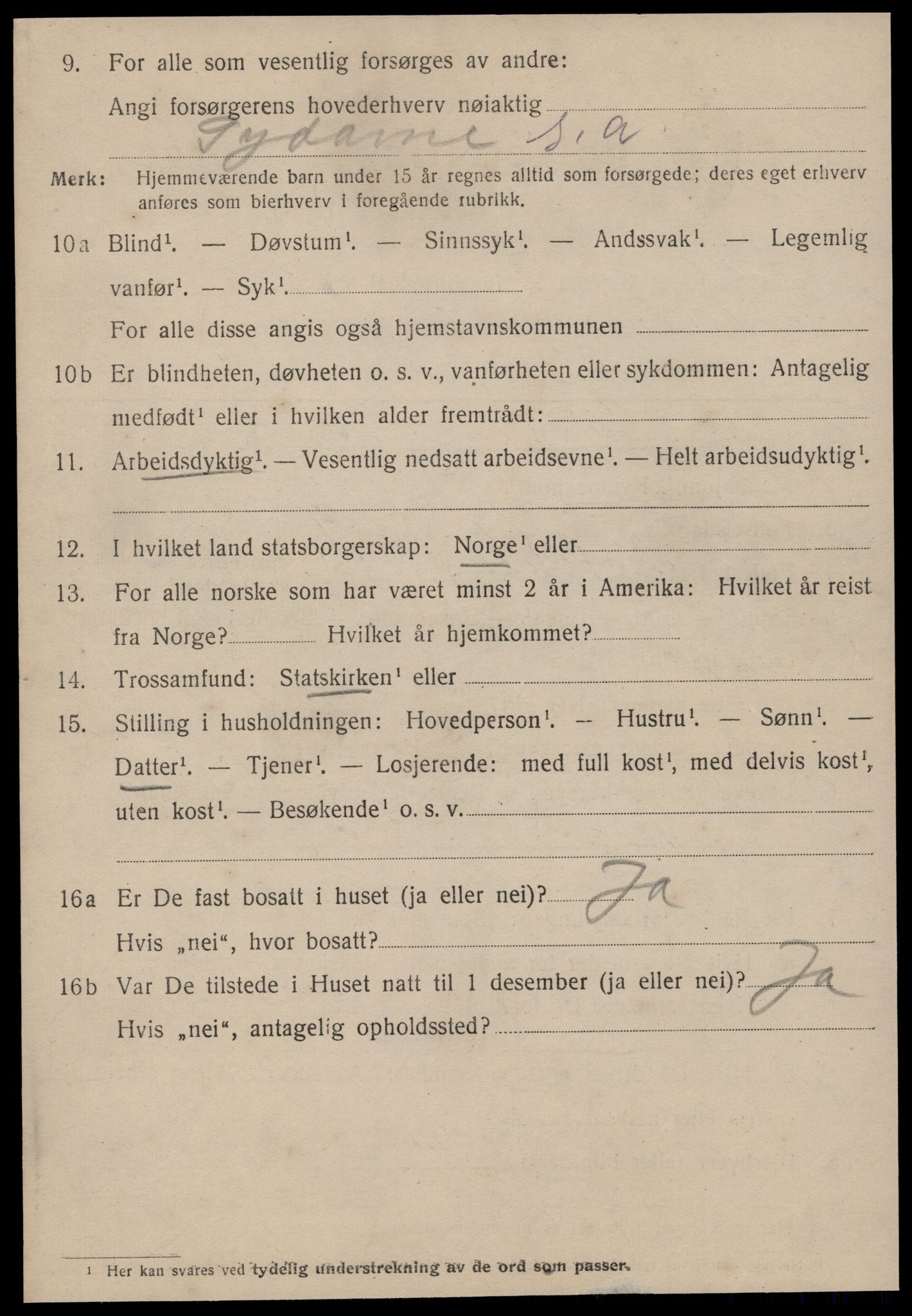 SAT, 1920 census for Kristiansund, 1920, p. 13994