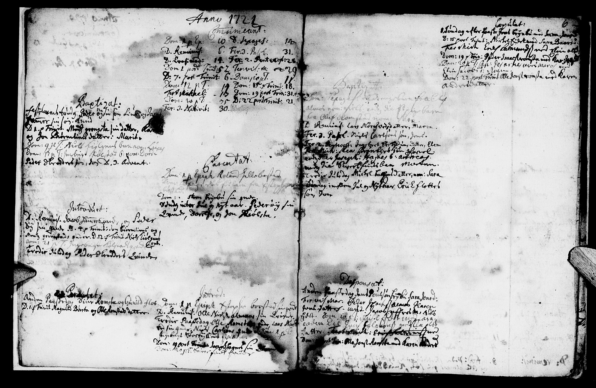 Ministerialprotokoller, klokkerbøker og fødselsregistre - Nord-Trøndelag, SAT/A-1458/765/L0560: Parish register (official) no. 765A01, 1706-1748, p. 6