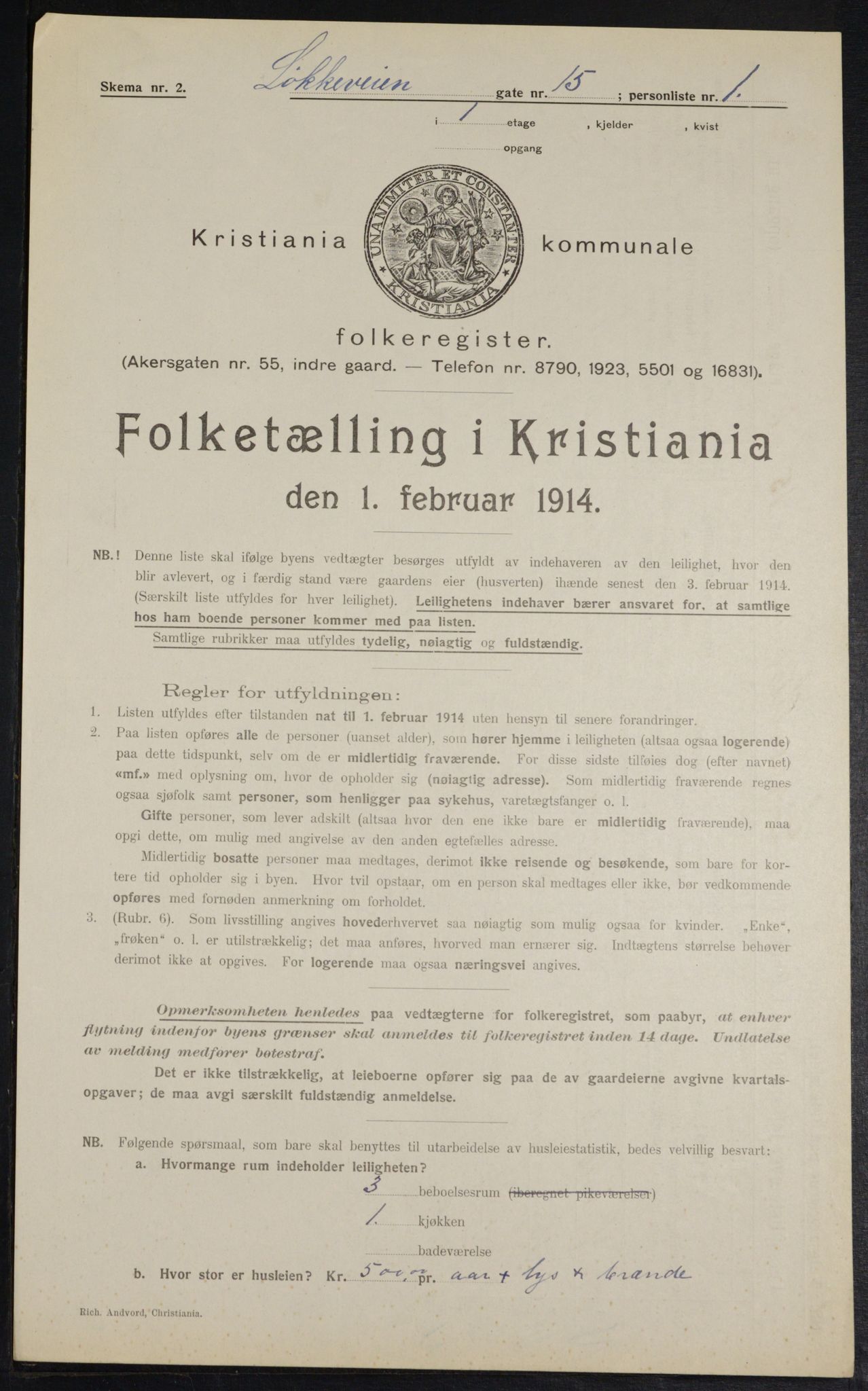 OBA, Municipal Census 1914 for Kristiania, 1914, p. 58705