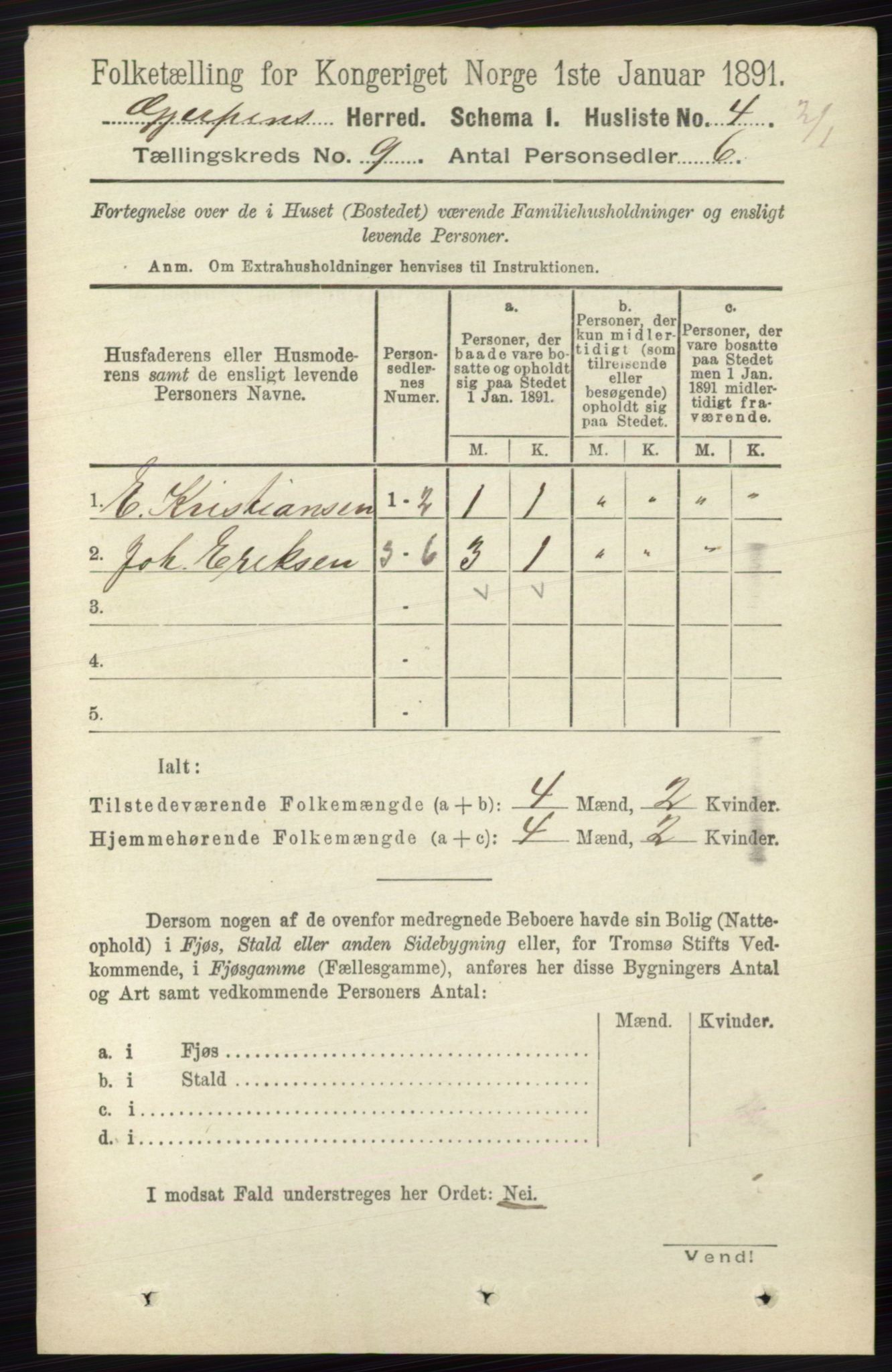 RA, 1891 census for 0812 Gjerpen, 1891, p. 4768