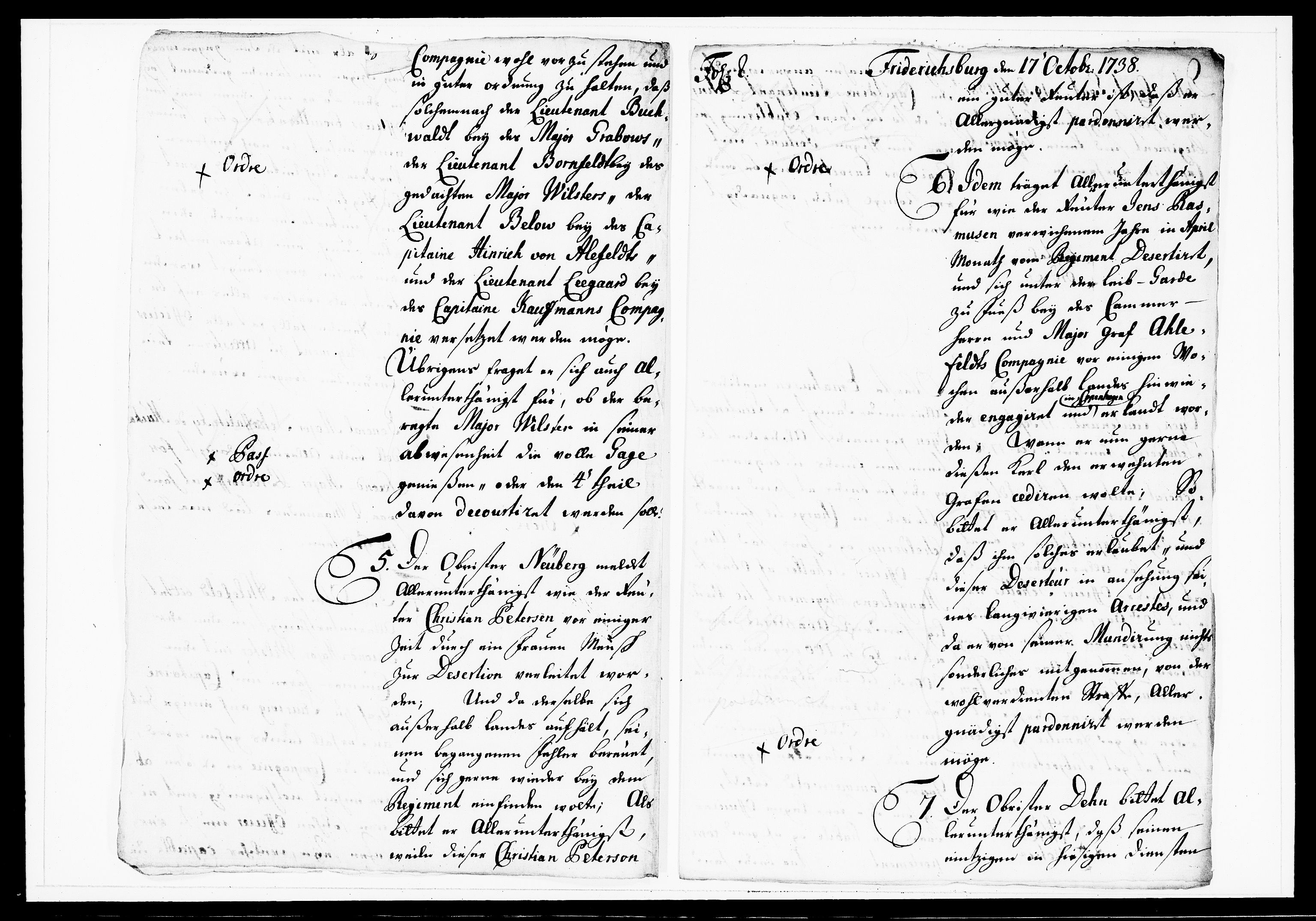 Krigskollegiet, Krigskancelliet, DRA/A-0006/-/1143-1150: Refererede sager, 1738, p. 459