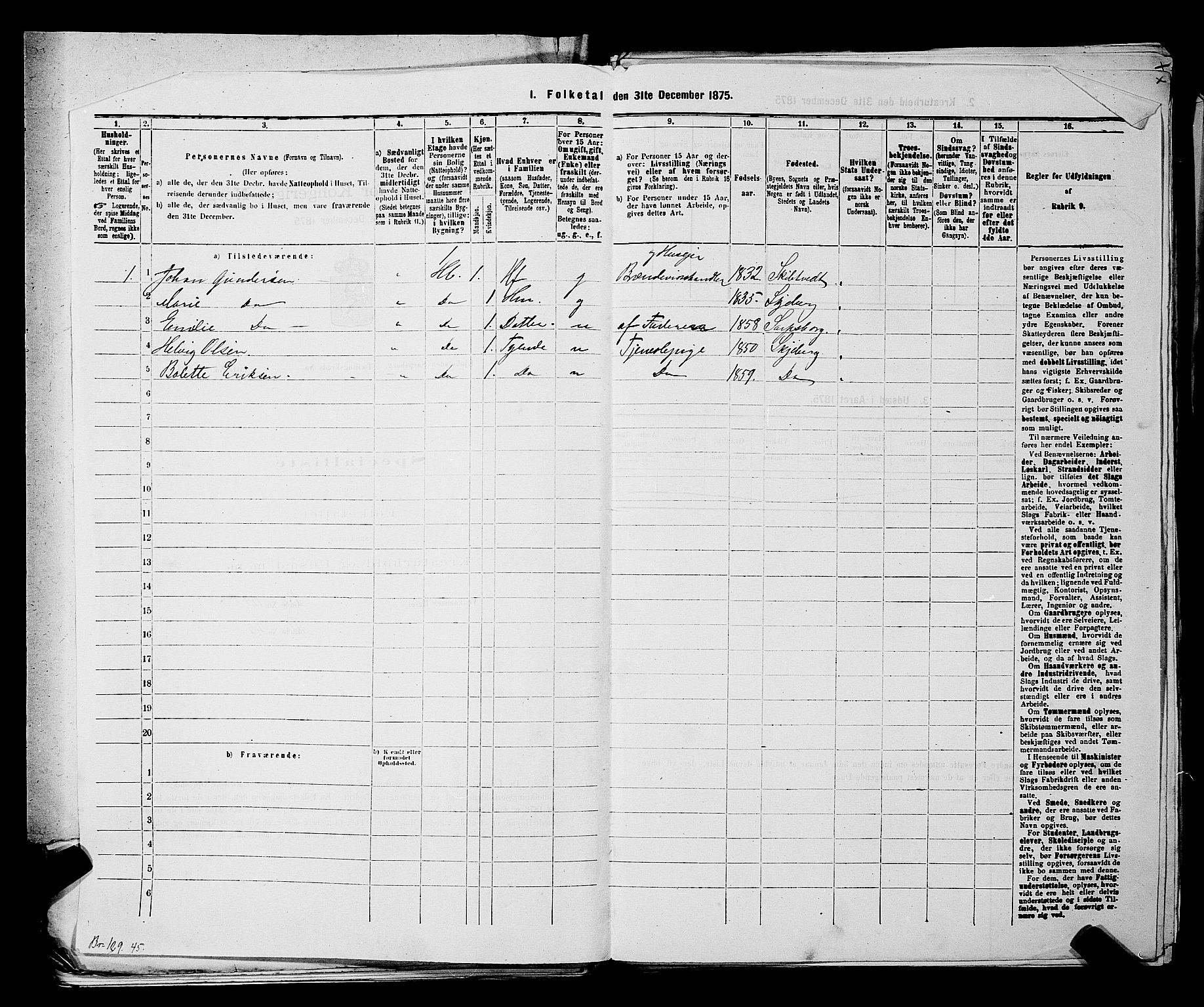 RA, 1875 census for 0102P Sarpsborg, 1875, p. 412