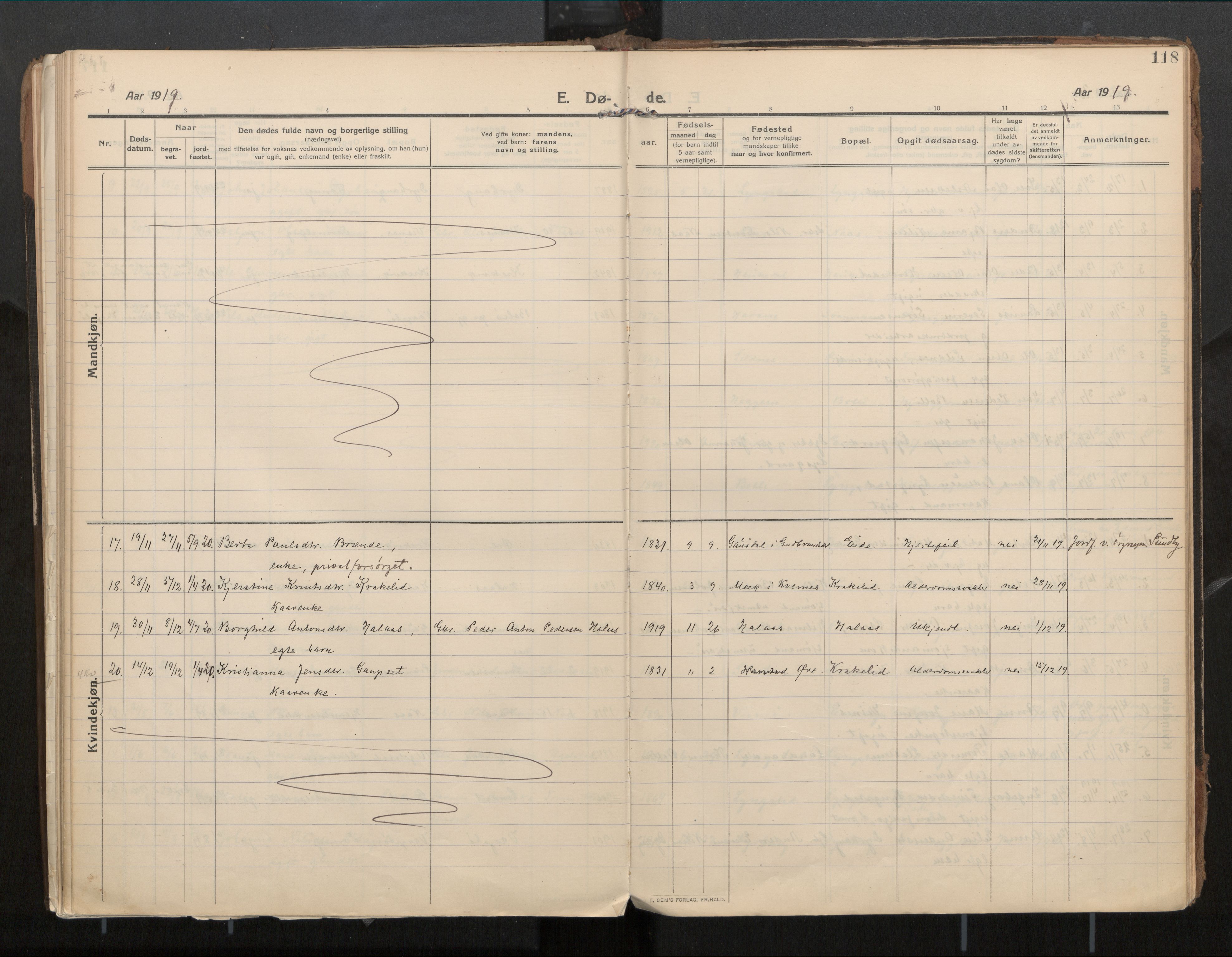 Ministerialprotokoller, klokkerbøker og fødselsregistre - Møre og Romsdal, AV/SAT-A-1454/571/L0836b: Parish register (official) no. 571A03, 1911-1926, p. 118