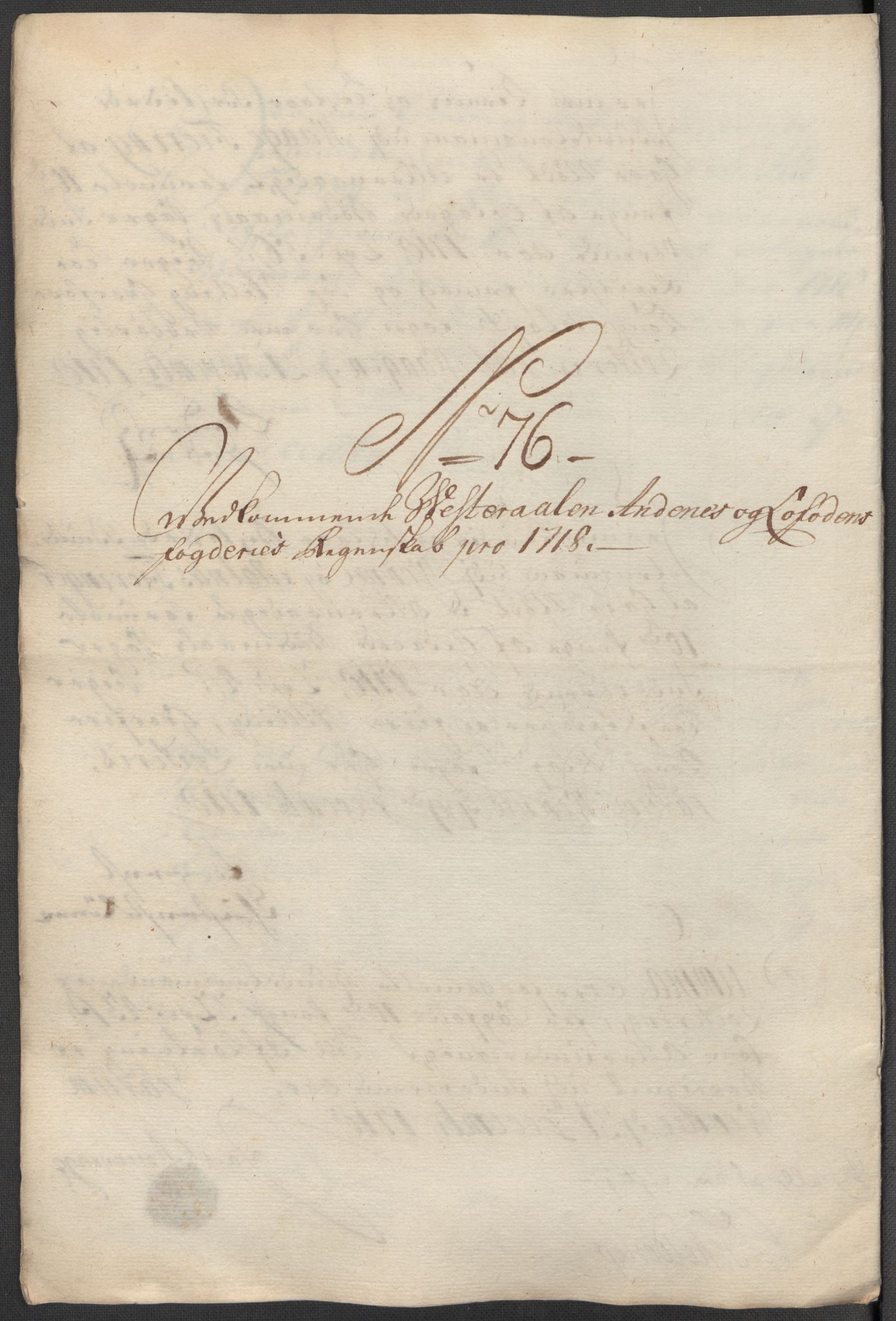 Rentekammeret inntil 1814, Reviderte regnskaper, Fogderegnskap, AV/RA-EA-4092/R67/L4684: Fogderegnskap Vesterålen, Andenes og Lofoten, 1718, p. 385