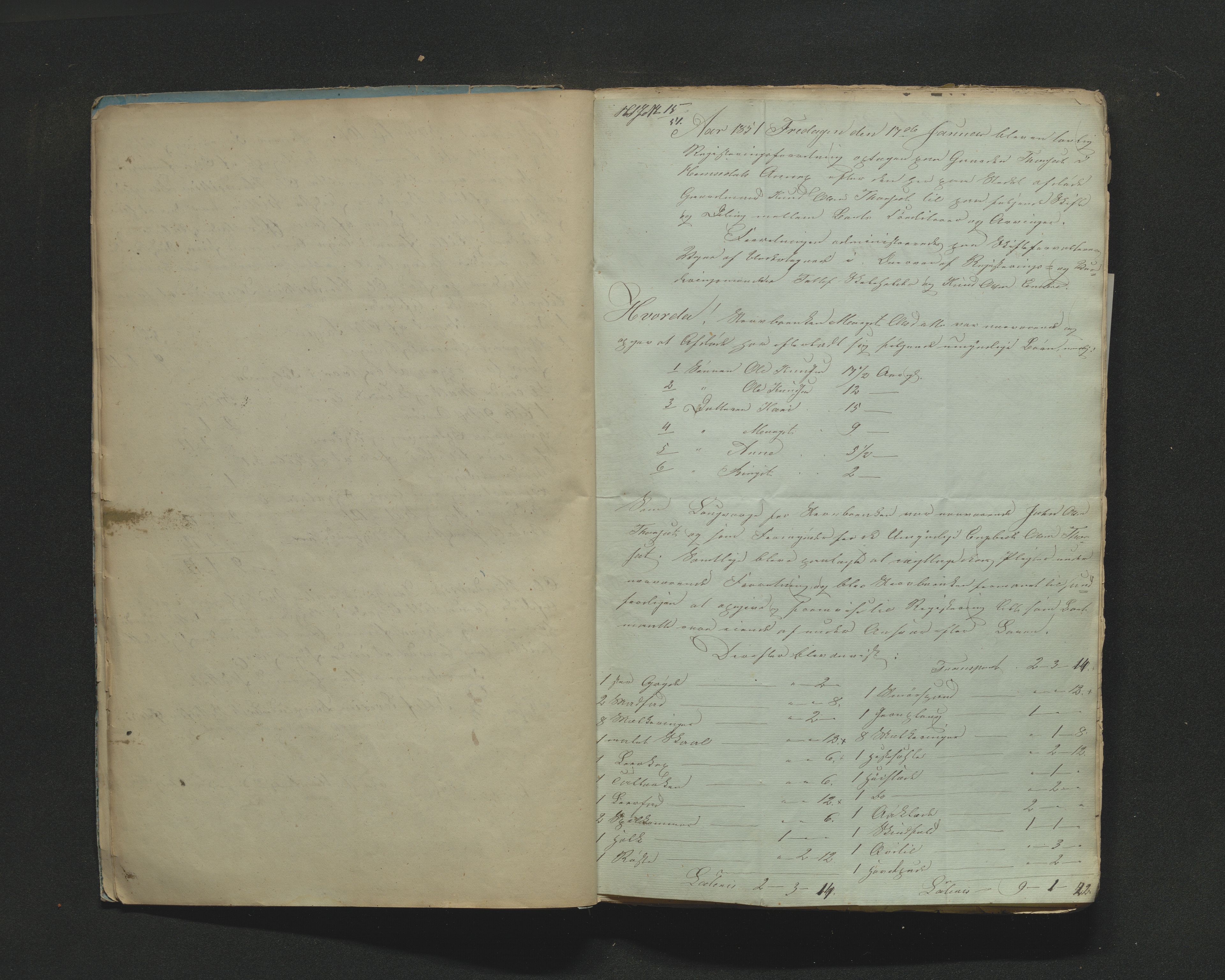 Hallingdal sorenskriveri, SAKO/A-121/H/Hb/Hbb/Hbba/L0023: Skifteregistreringsprotokoll, Sorenskriveriet, 1851