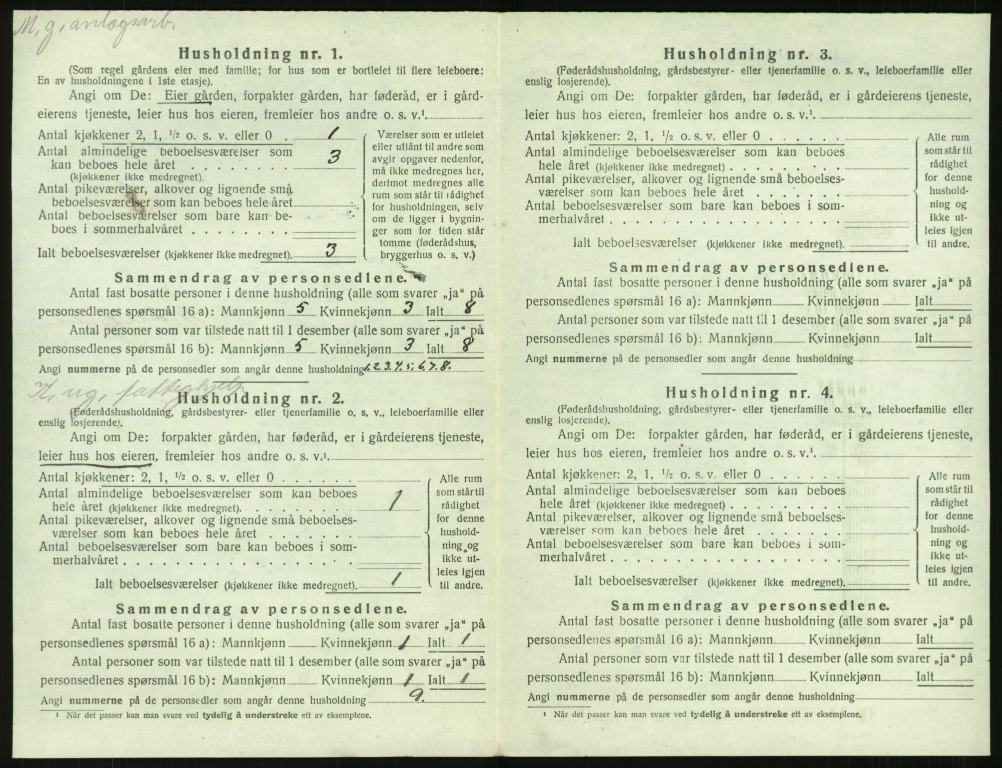 SAK, 1920 census for Holt, 1920, p. 1167