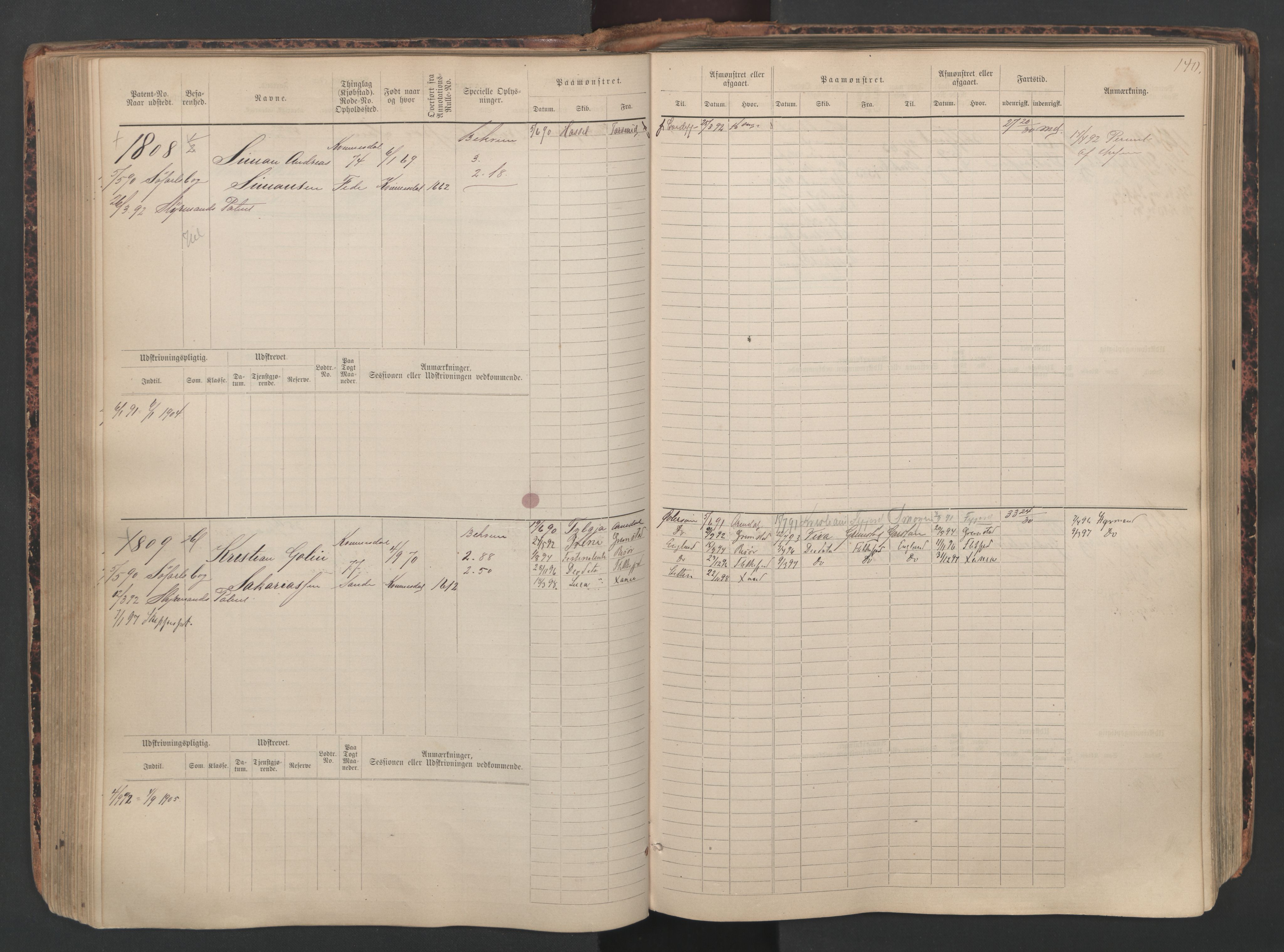 Flekkefjord mønstringskrets, SAK/2031-0018/F/Fb/L0010: Hovedrulle nr 1534-2329, Æ-7, 1884-1948, p. 142