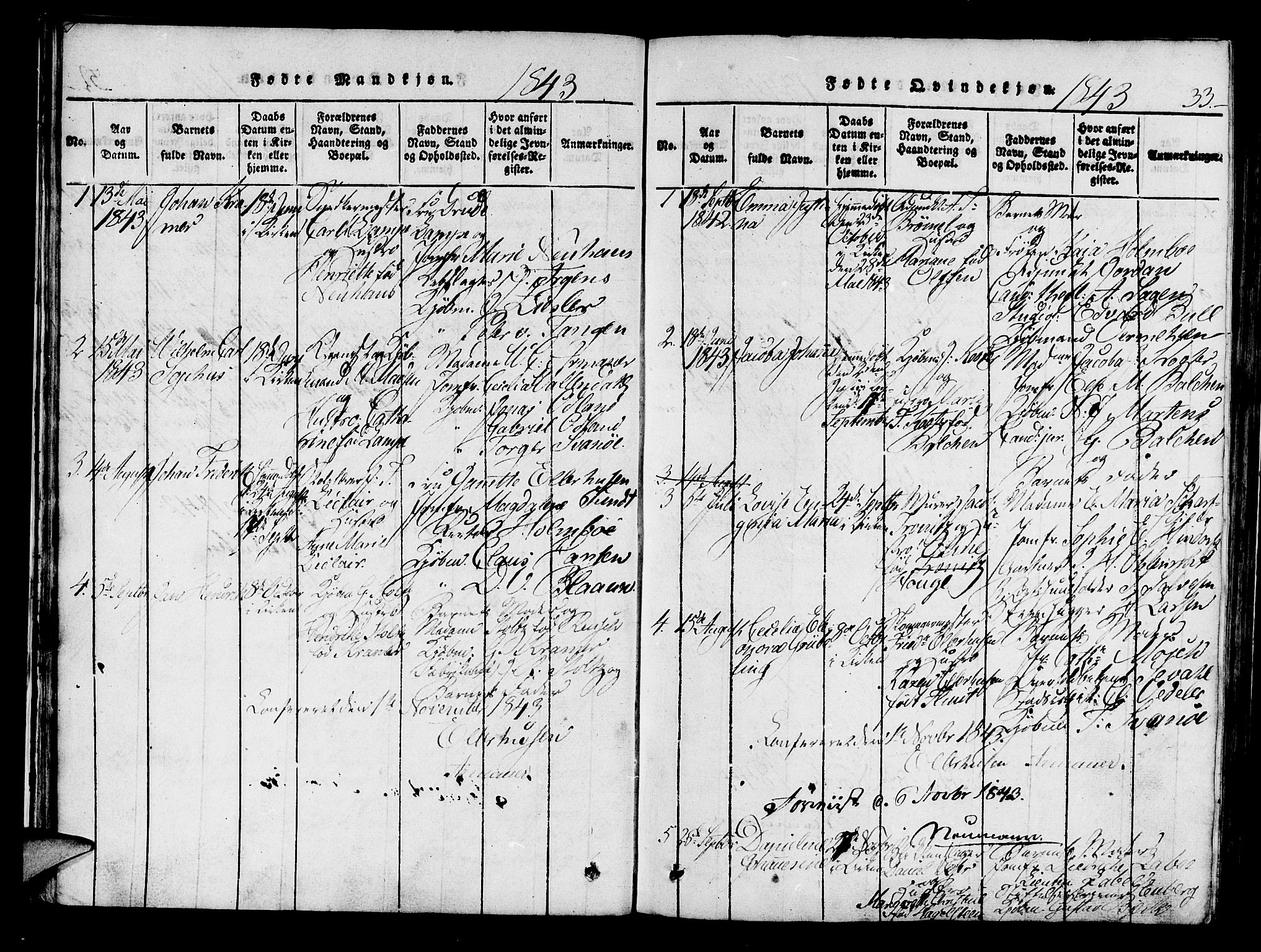 Mariakirken Sokneprestembete, SAB/A-76901/H/Haa/L0005: Parish register (official) no. A 5, 1815-1845, p. 33