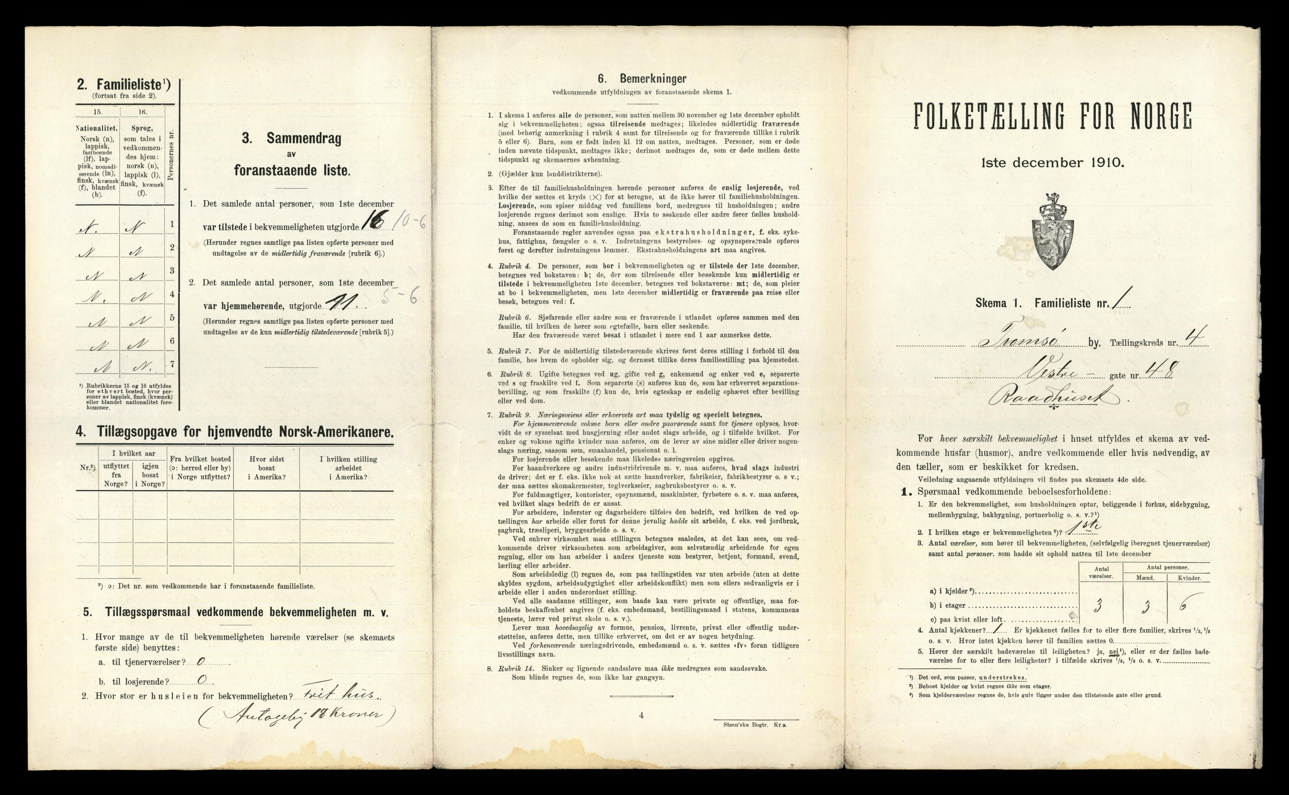 RA, 1910 census for Tromsø, 1910, p. 3258