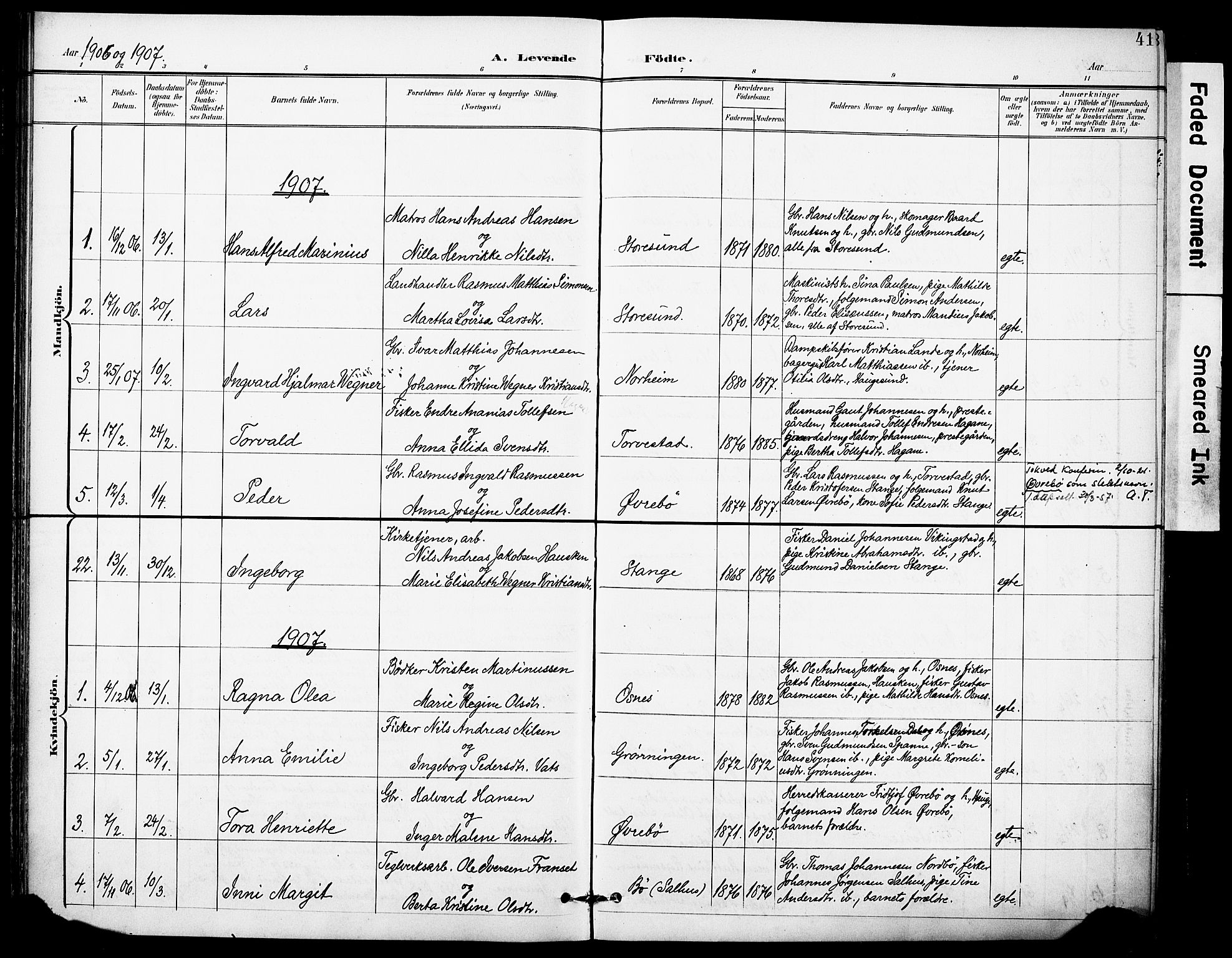 Torvastad sokneprestkontor, SAST/A -101857/H/Ha/Haa/L0017: Parish register (official) no. A 16, 1899-1911, p. 41