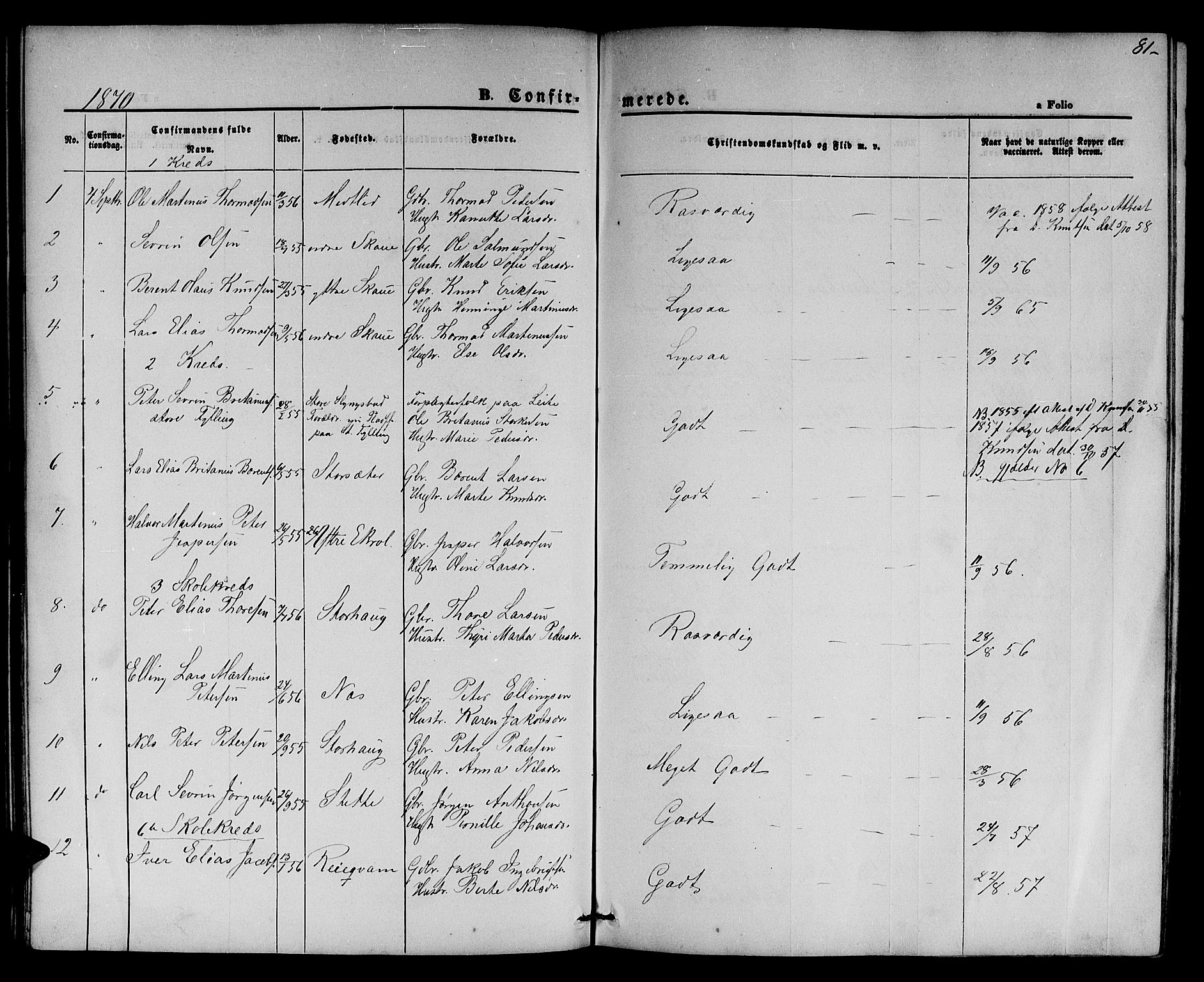 Ministerialprotokoller, klokkerbøker og fødselsregistre - Møre og Romsdal, AV/SAT-A-1454/524/L0364: Parish register (copy) no. 524C05, 1865-1879, p. 81