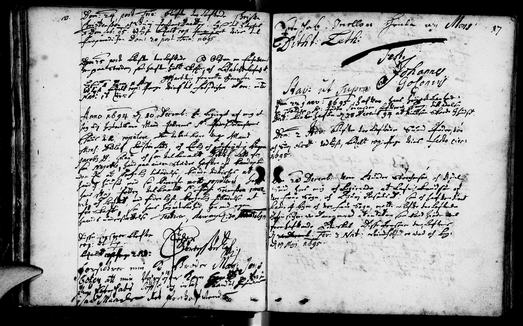 Domkirken sokneprestkontor, SAST/A-101812/001/30/30BA/L0001: Parish register (official) no. A 1 /1, 1688-1727, p. 17