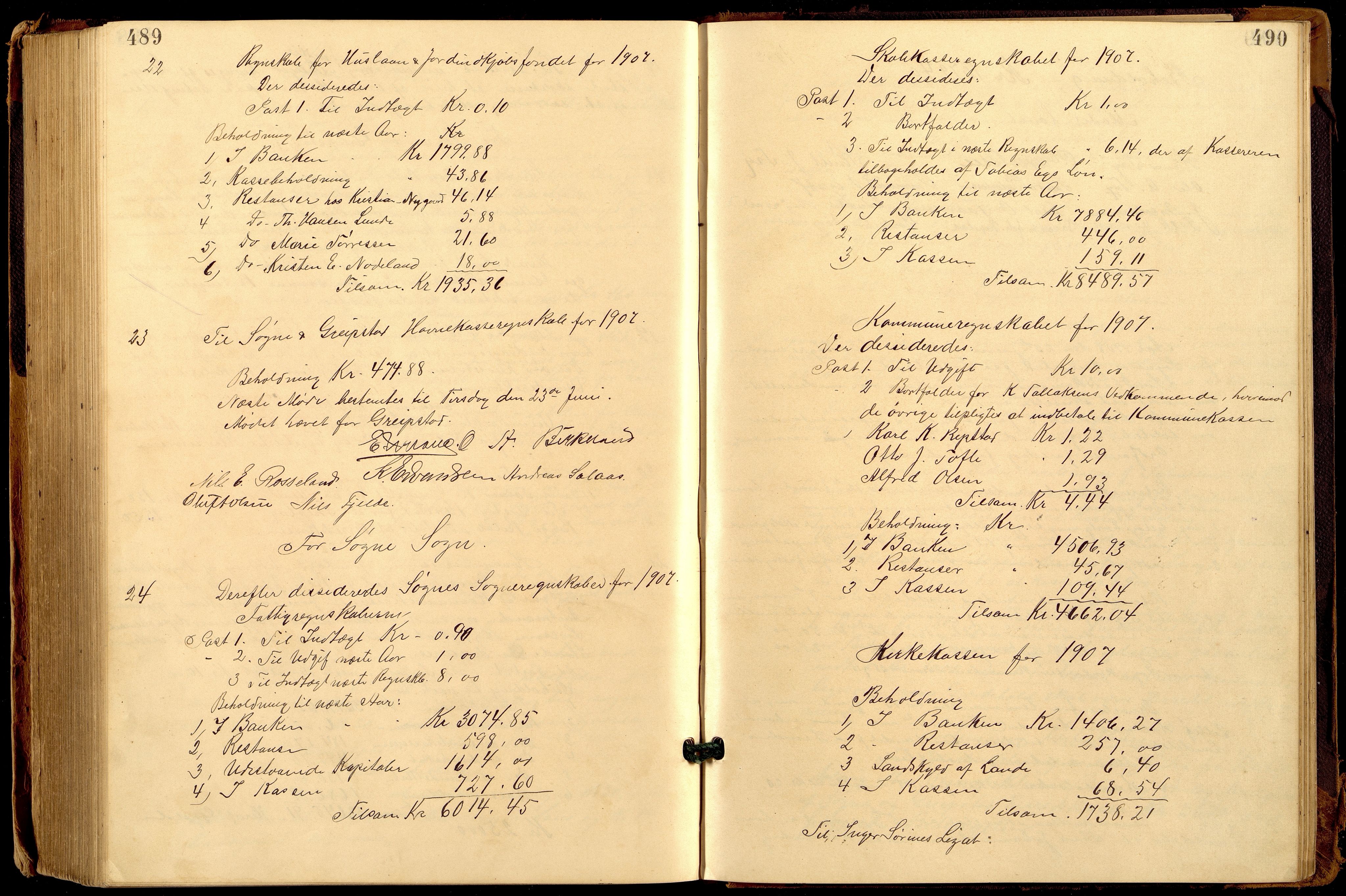 Søgne og Greipstad kommune - Formannskapet, ARKSOR/1018SG120/A/L0006: Møtebok (d), 1901-1909, p. 489-490