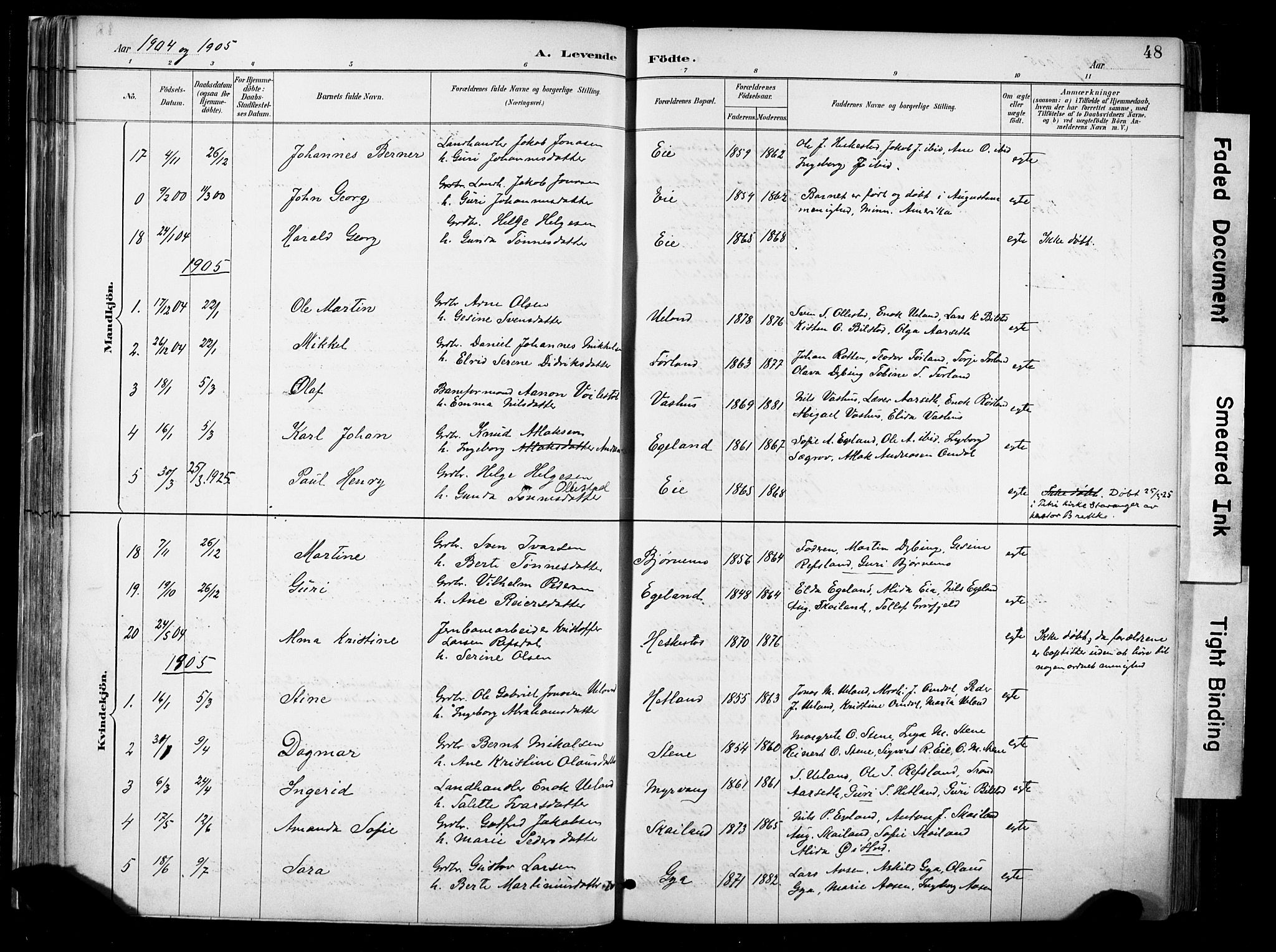 Lund sokneprestkontor, AV/SAST-A-101809/S06/L0012: Parish register (official) no. A 11, 1887-1921, p. 48