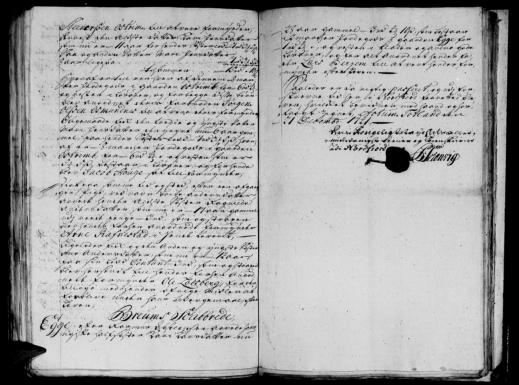 Nordfjord sorenskriveri, SAB/A-2801/04/04a/L0008: Skifteprotokollar, 1733-1744, p. 97