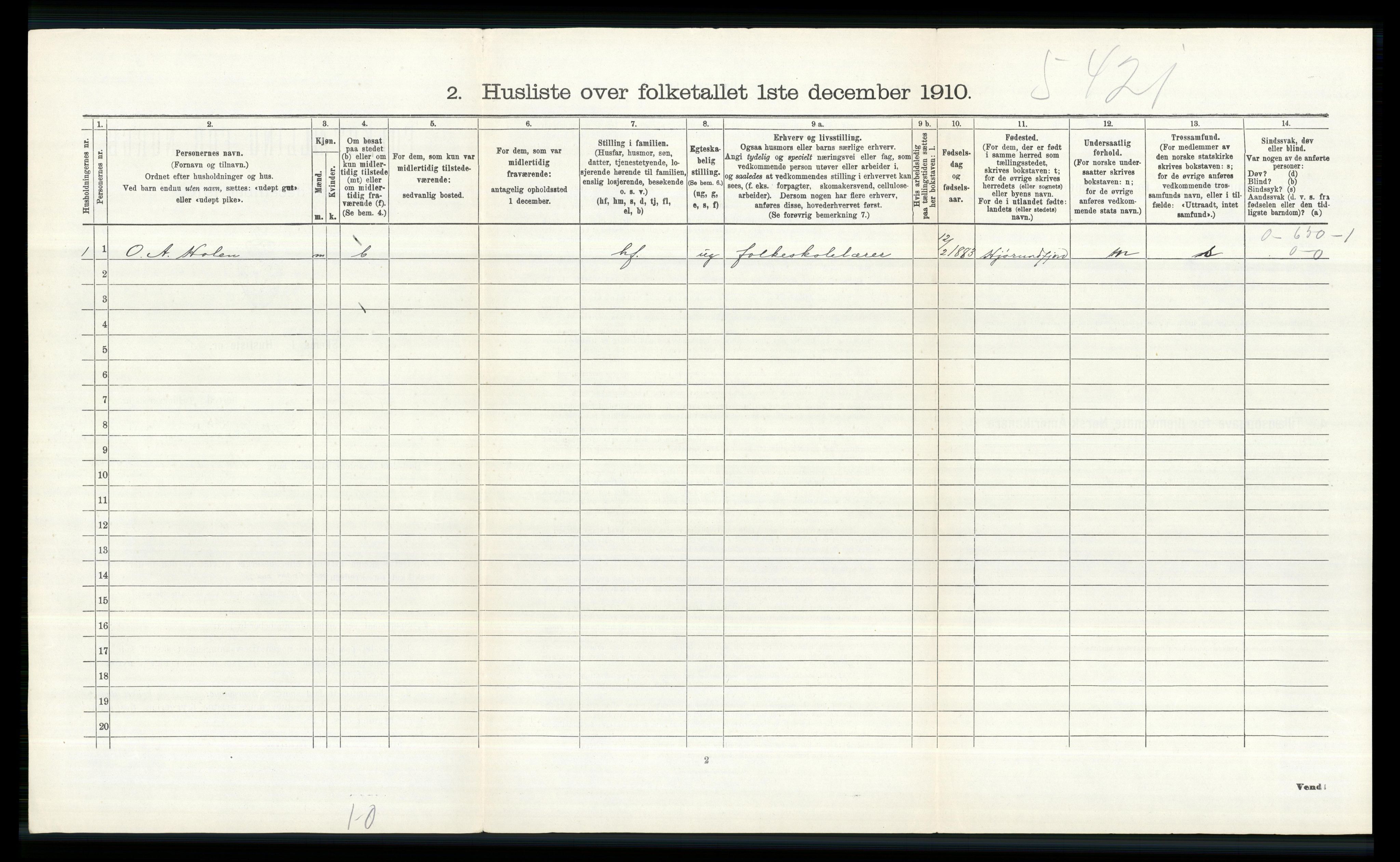 RA, 1910 census for Nord-Fron, 1910, p. 699