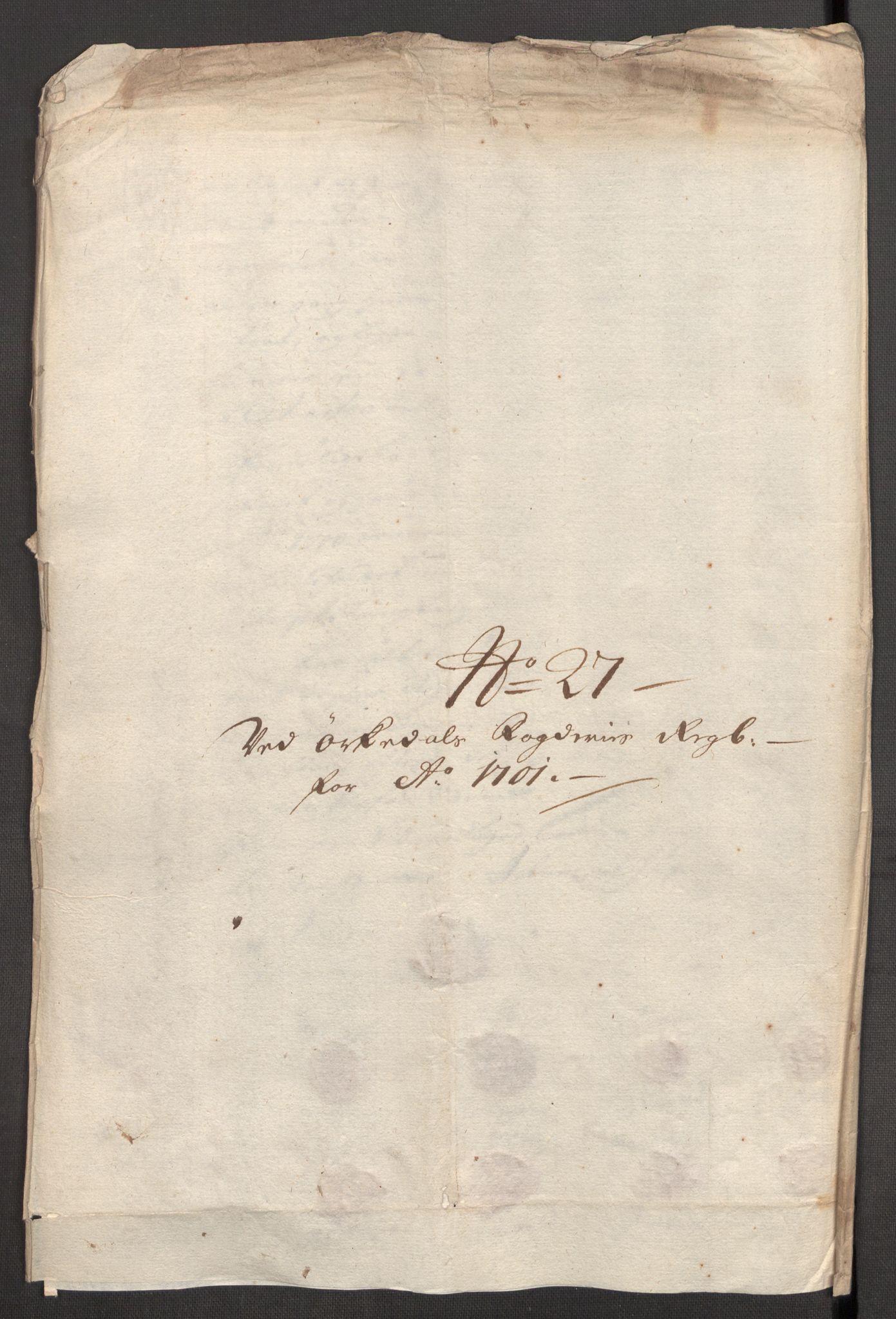 Rentekammeret inntil 1814, Reviderte regnskaper, Fogderegnskap, AV/RA-EA-4092/R60/L3951: Fogderegnskap Orkdal og Gauldal, 1701, p. 203