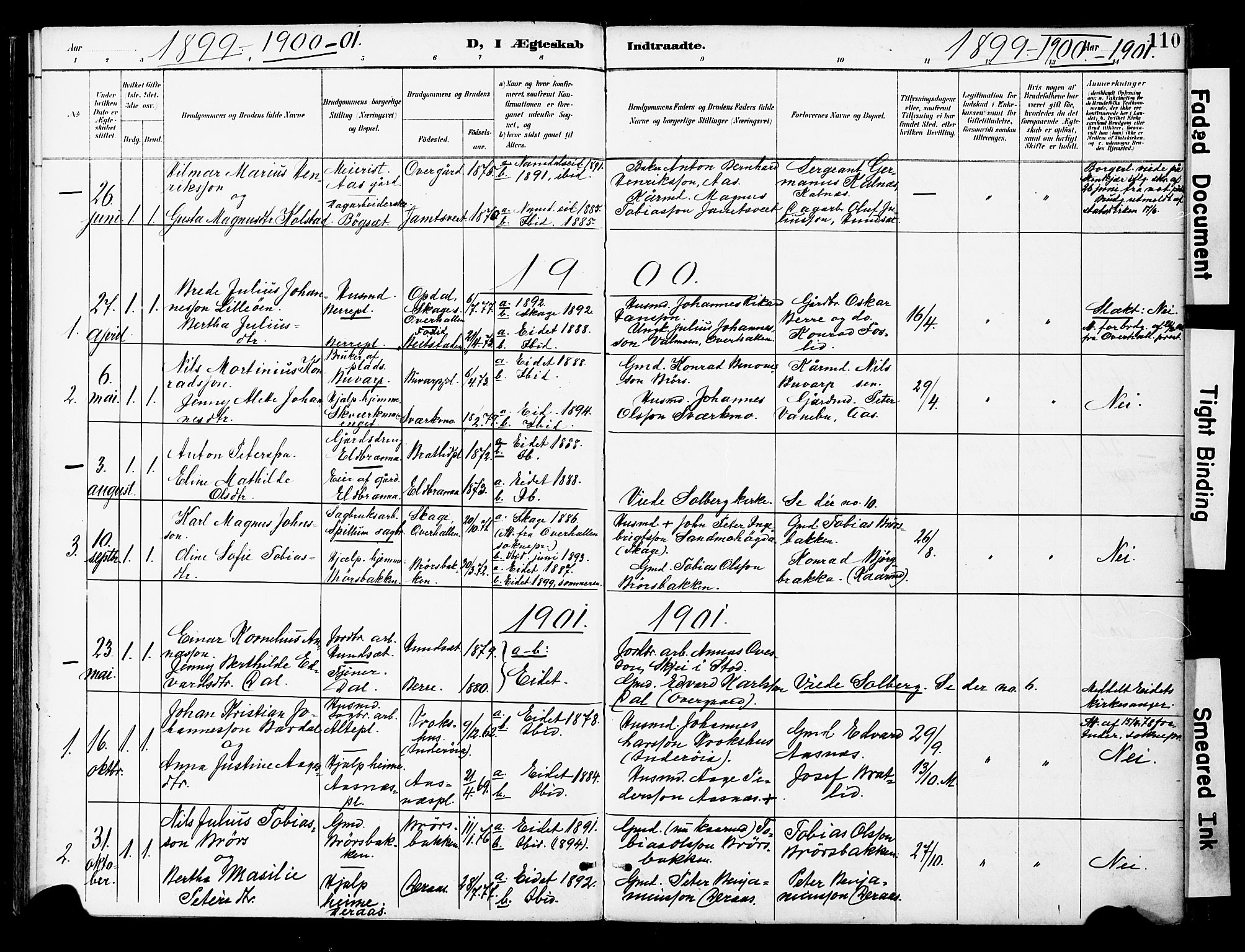 Ministerialprotokoller, klokkerbøker og fødselsregistre - Nord-Trøndelag, AV/SAT-A-1458/742/L0409: Parish register (official) no. 742A02, 1891-1905, p. 110