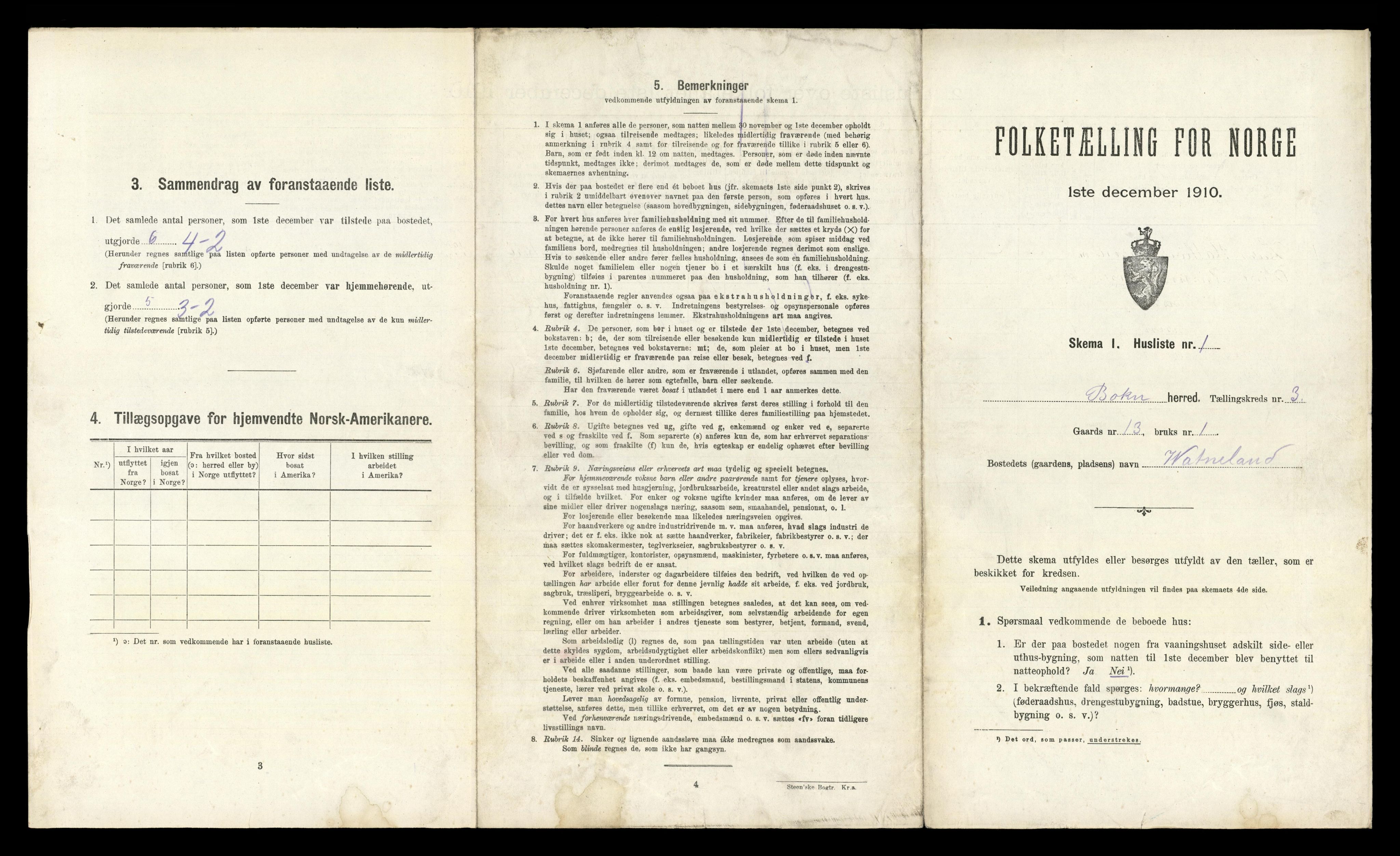 RA, 1910 census for Bokn, 1910, p. 212