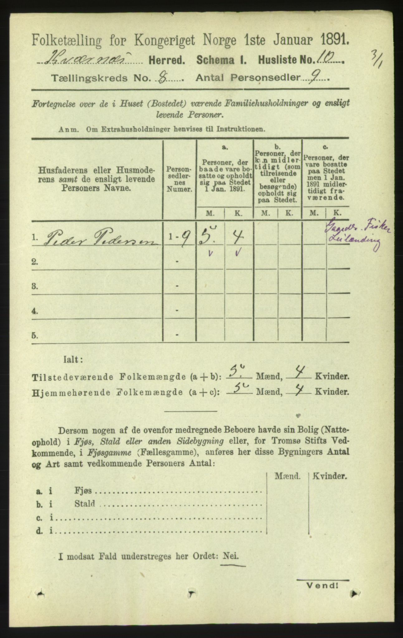 RA, 1891 census for 1553 Kvernes, 1891, p. 3466