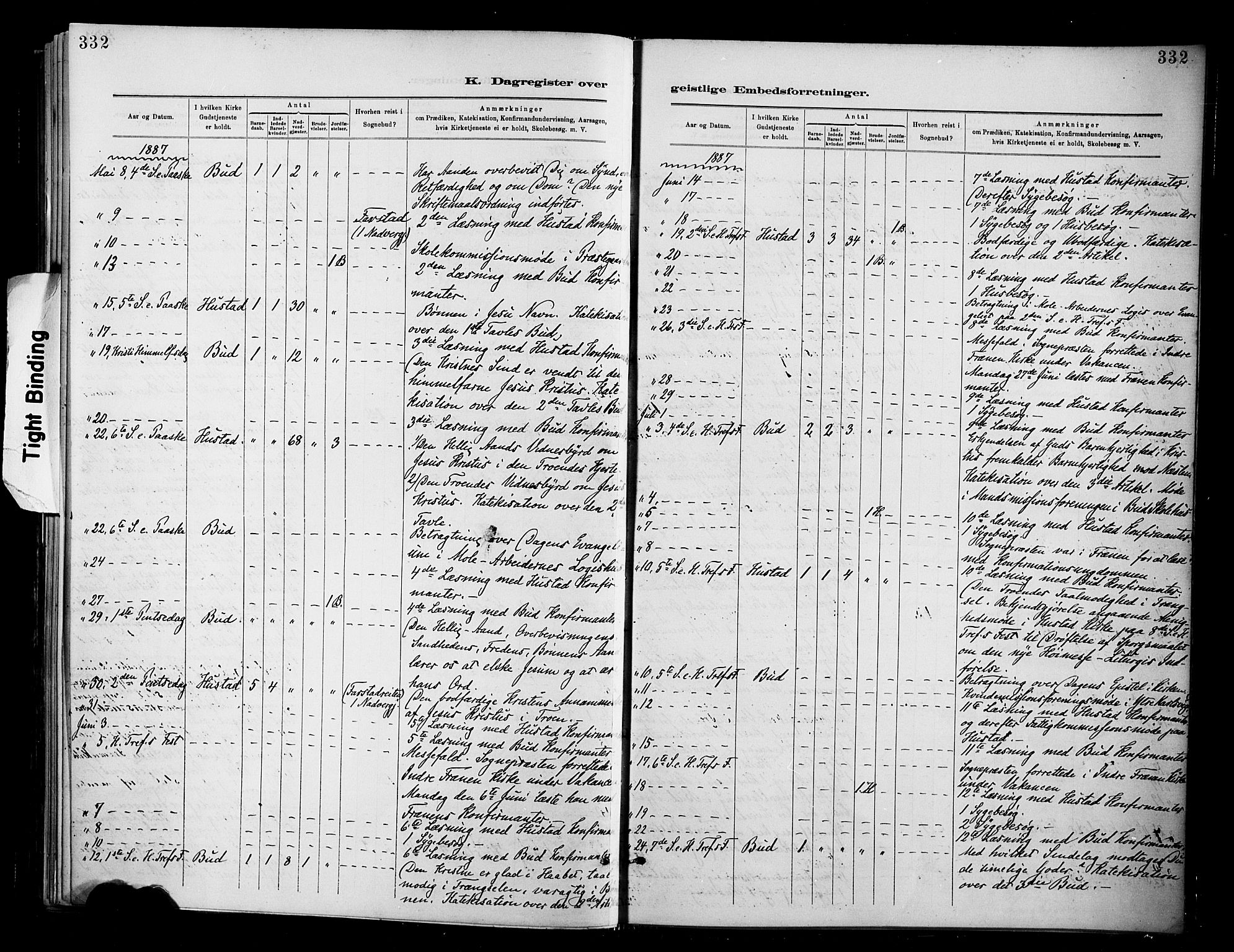 Ministerialprotokoller, klokkerbøker og fødselsregistre - Møre og Romsdal, AV/SAT-A-1454/566/L0769: Parish register (official) no. 566A08, 1881-1903, p. 332