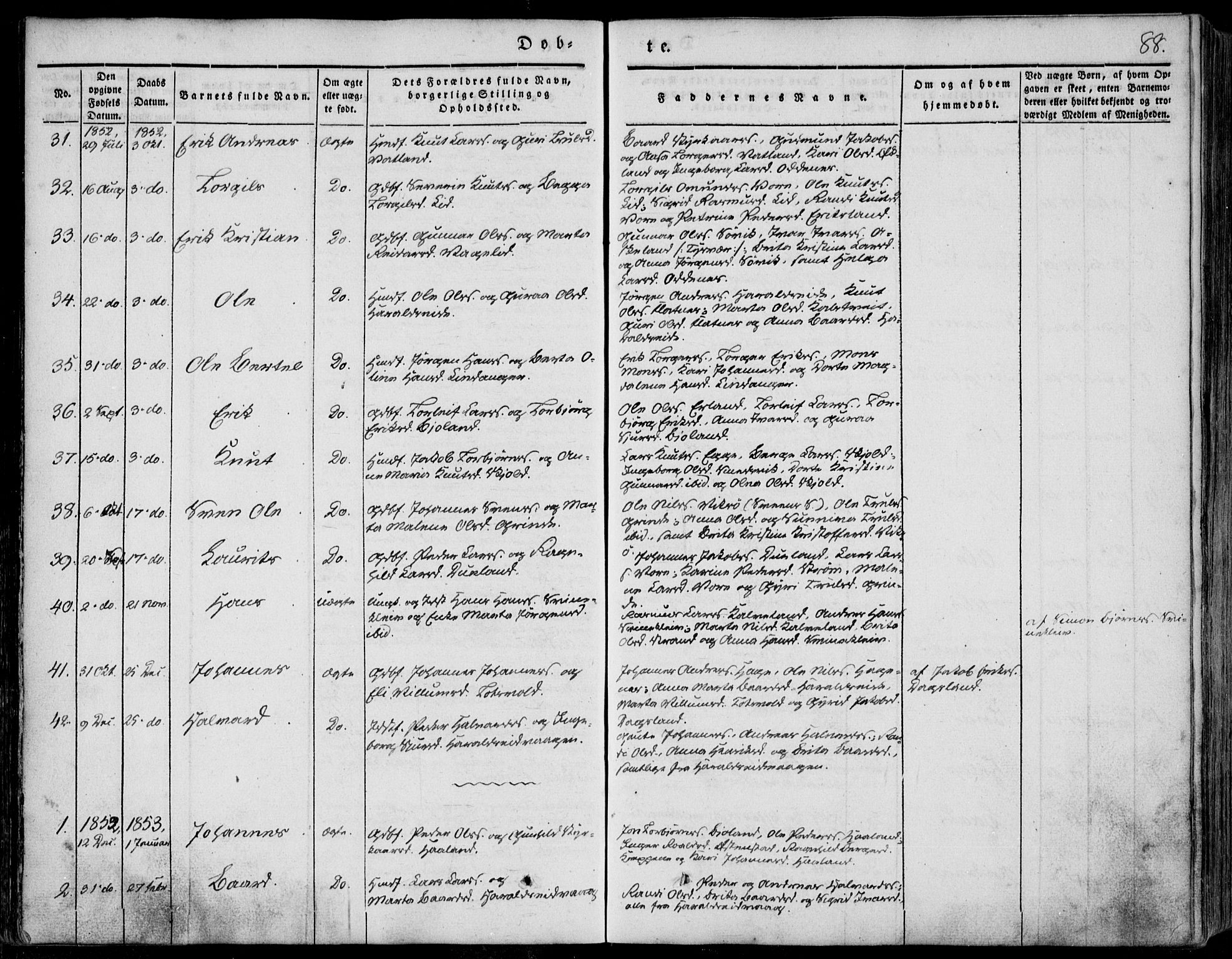 Skjold sokneprestkontor, AV/SAST-A-101847/H/Ha/Haa/L0006: Parish register (official) no. A 6.1, 1835-1858, p. 88