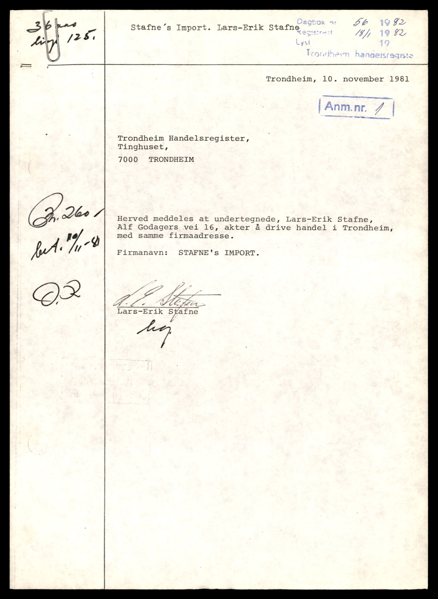 Trondheim byfogd, AV/SAT-A-0003/2/J/Jd/Jda/L0079: Bilag, enkeltmannsforetak, ansvarlige selskap og kommandittselskap, St-Th, 1944-1990, p. 5