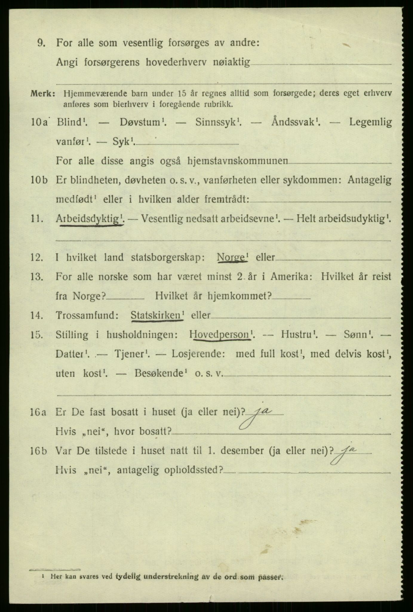 SAB, 1920 census for Førde, 1920, p. 3179