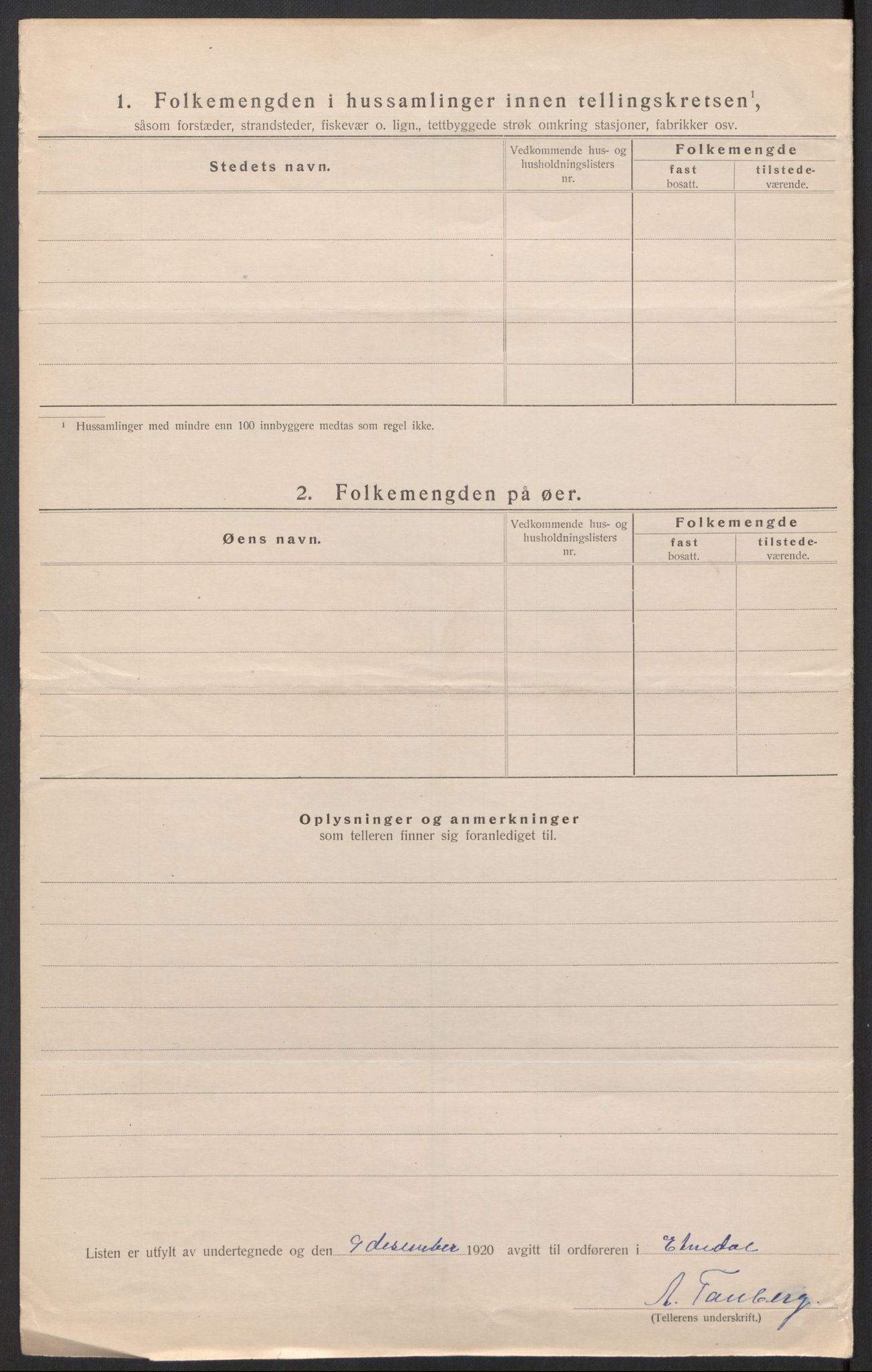 SAH, 1920 census for Etnedal, 1920, p. 18