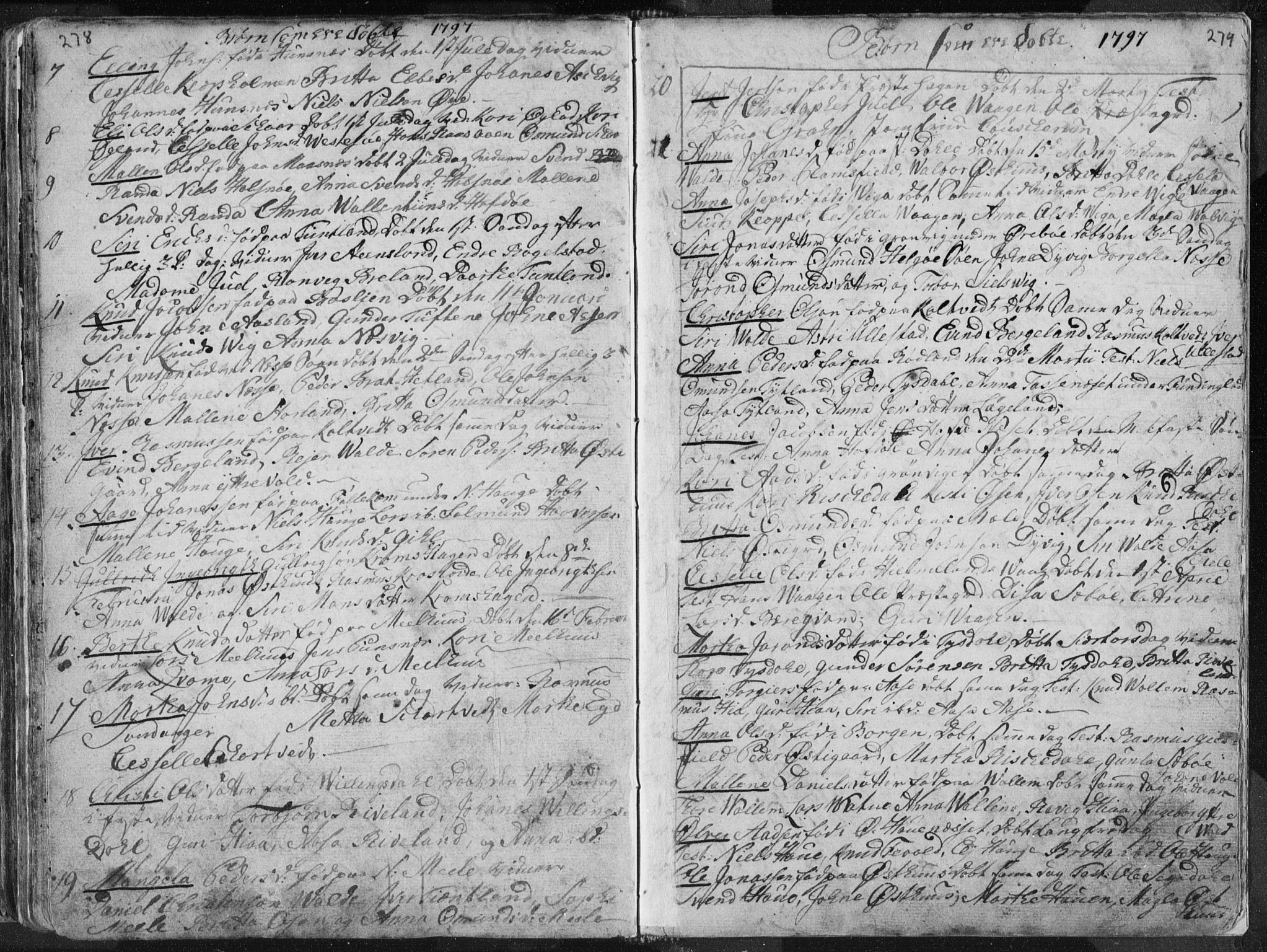 Hjelmeland sokneprestkontor, AV/SAST-A-101843/01/IV/L0001: Parish register (official) no. A 1, 1760-1799, p. 278-279