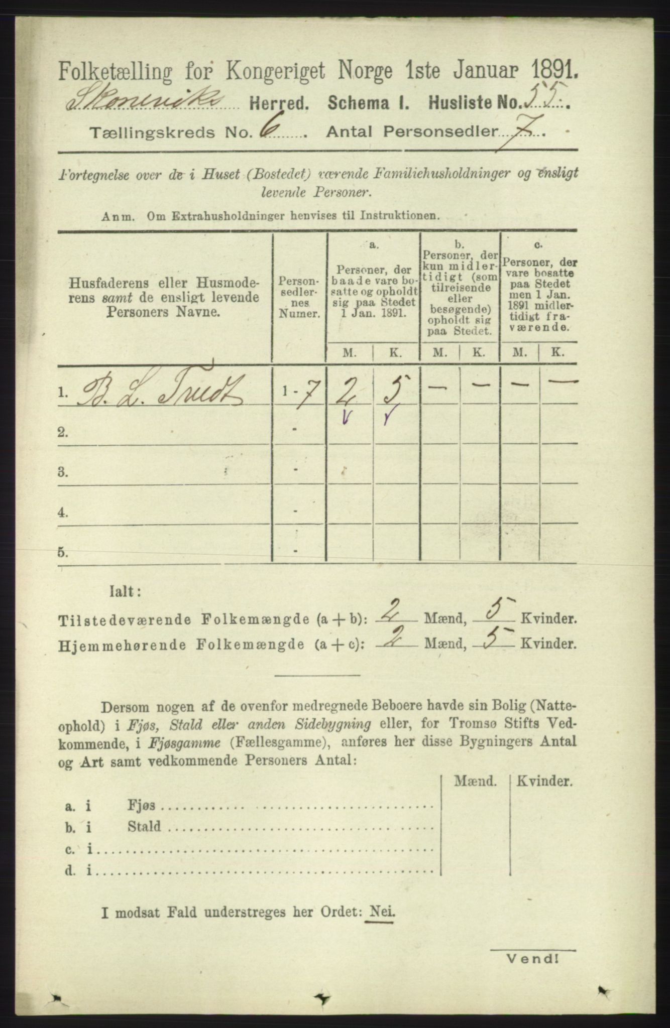 RA, 1891 census for 1212 Skånevik, 1891, p. 1536