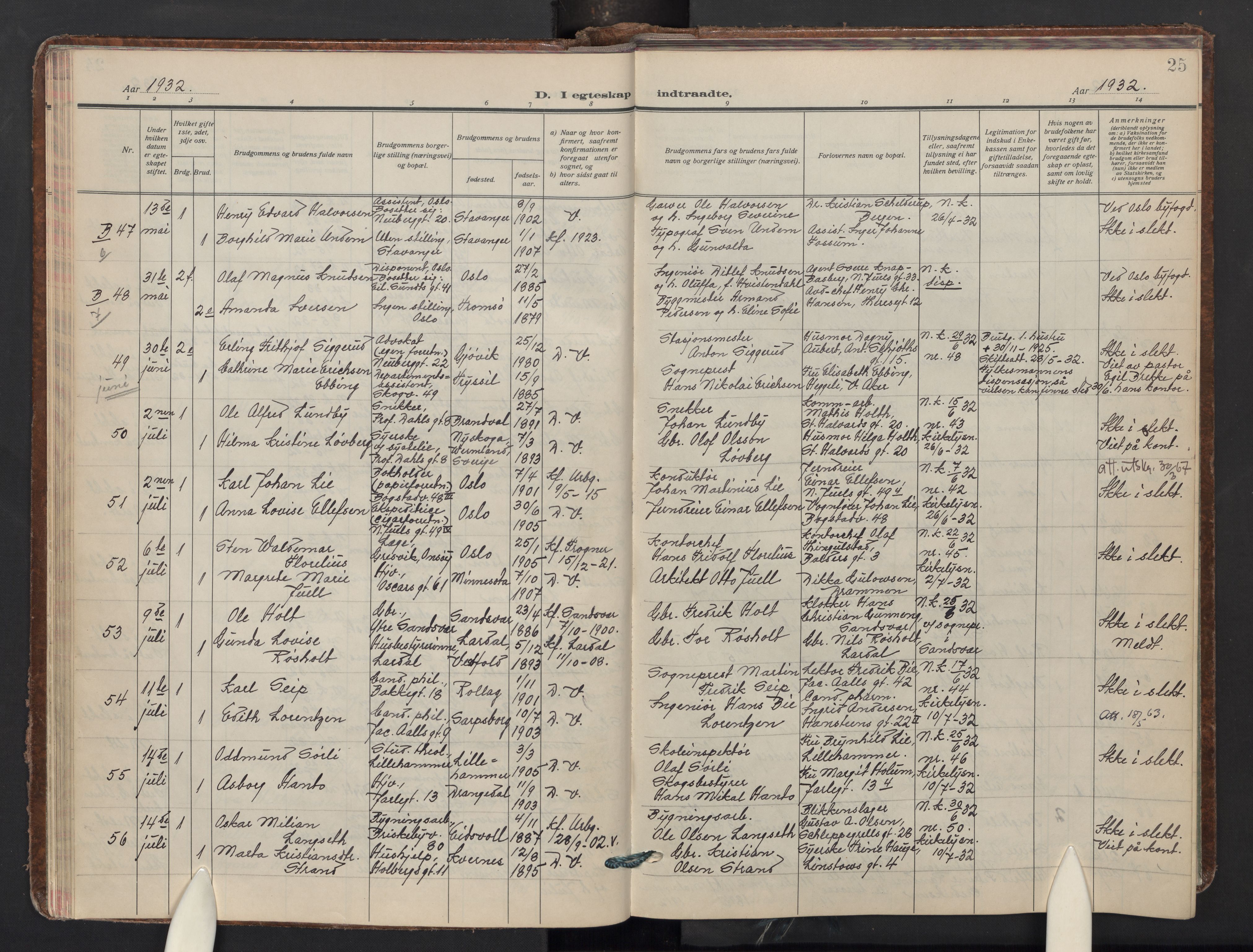 Uranienborg prestekontor Kirkebøker, AV/SAO-A-10877/F/Fa/L0017: Parish register (official) no. I 17, 1930-1940, p. 25