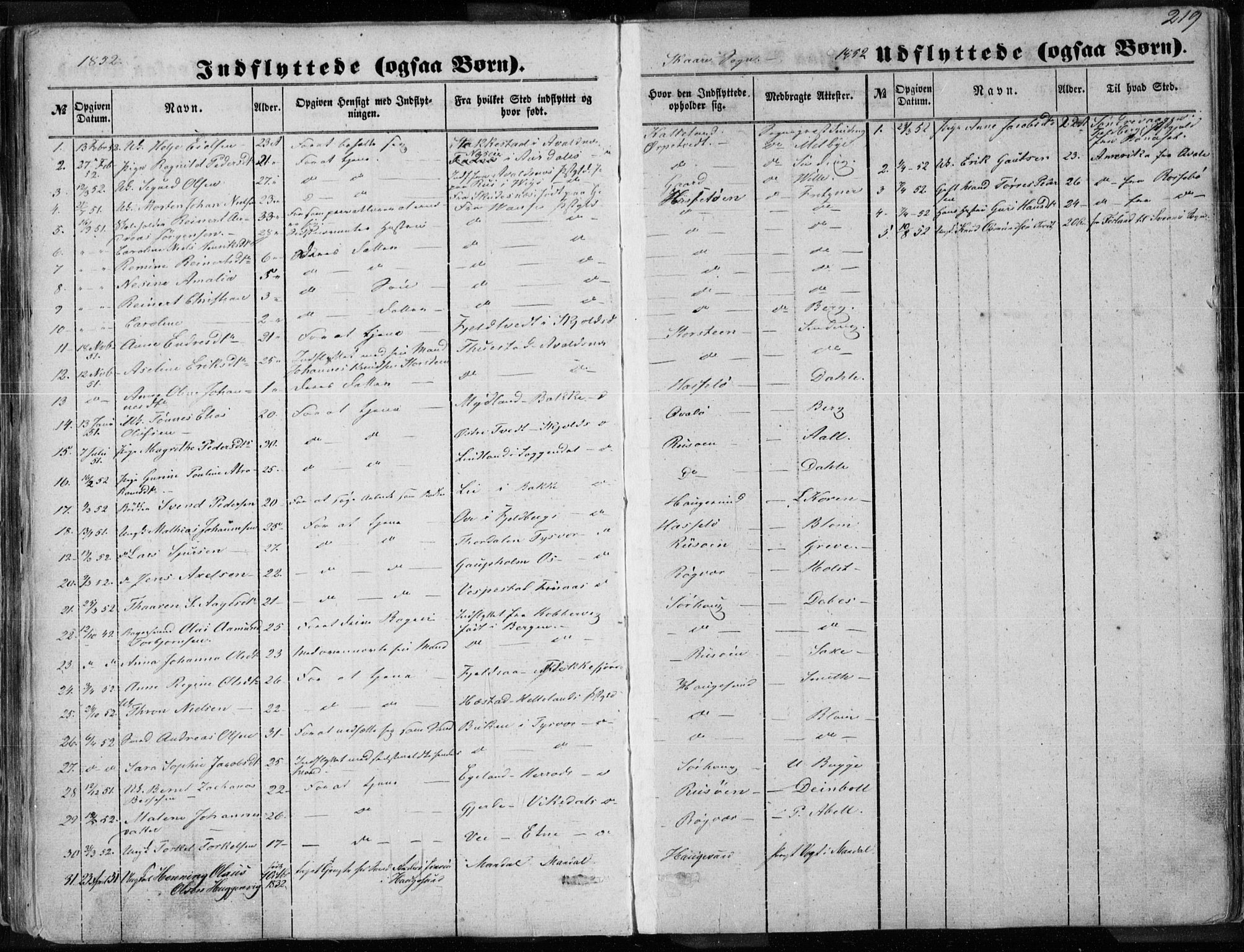 Torvastad sokneprestkontor, AV/SAST-A -101857/H/Ha/Haa/L0009: Parish register (official) no. A 9, 1847-1856, p. 219