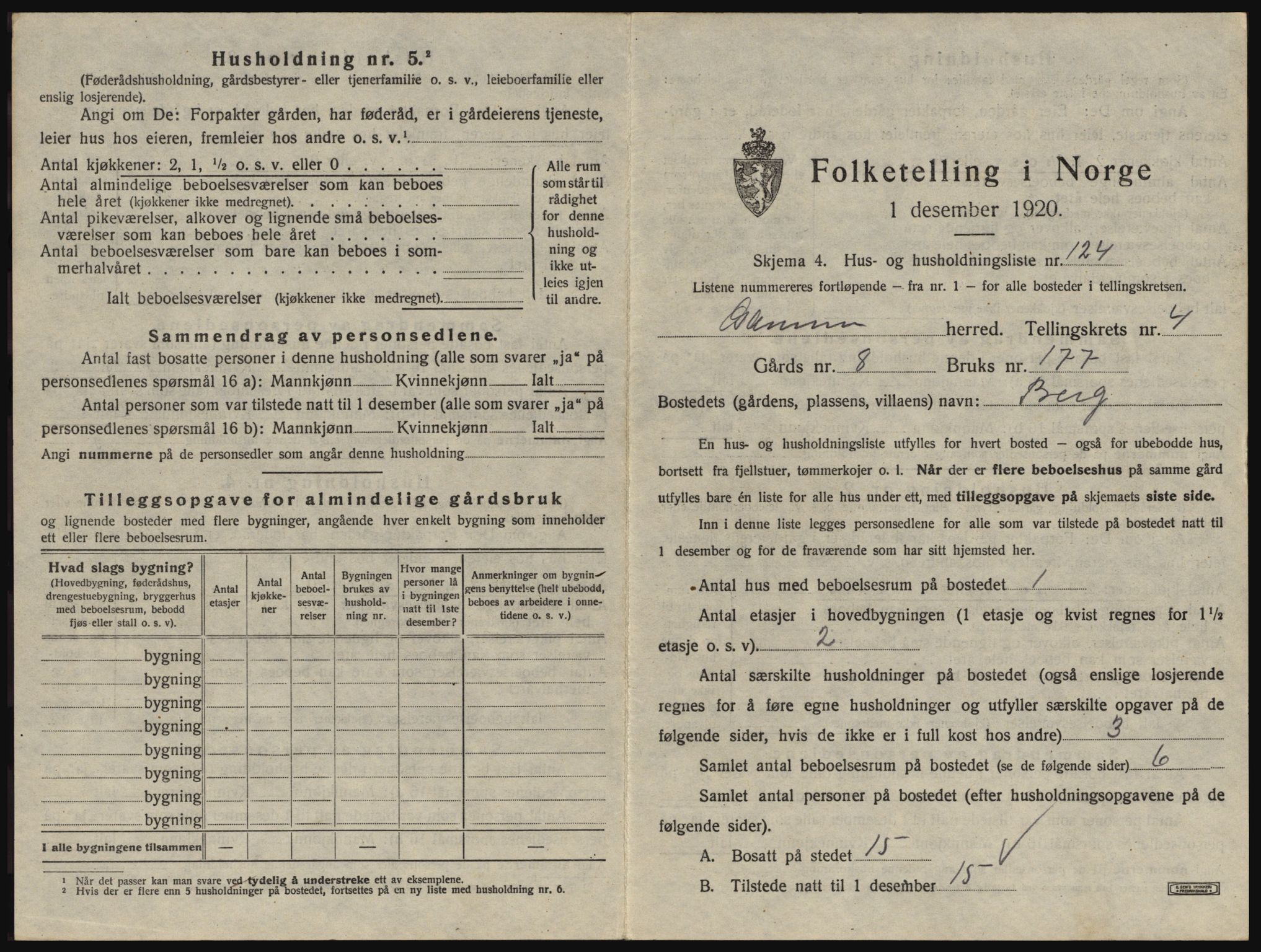 SAO, 1920 census for Glemmen, 1920, p. 875