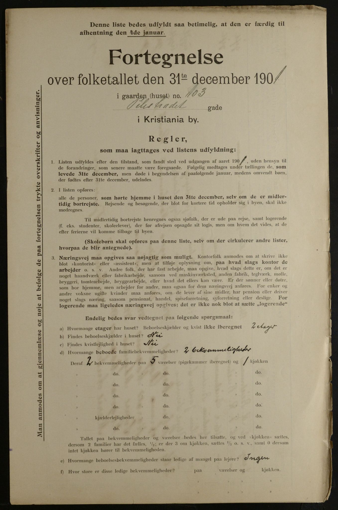 OBA, Municipal Census 1901 for Kristiania, 1901, p. 12330